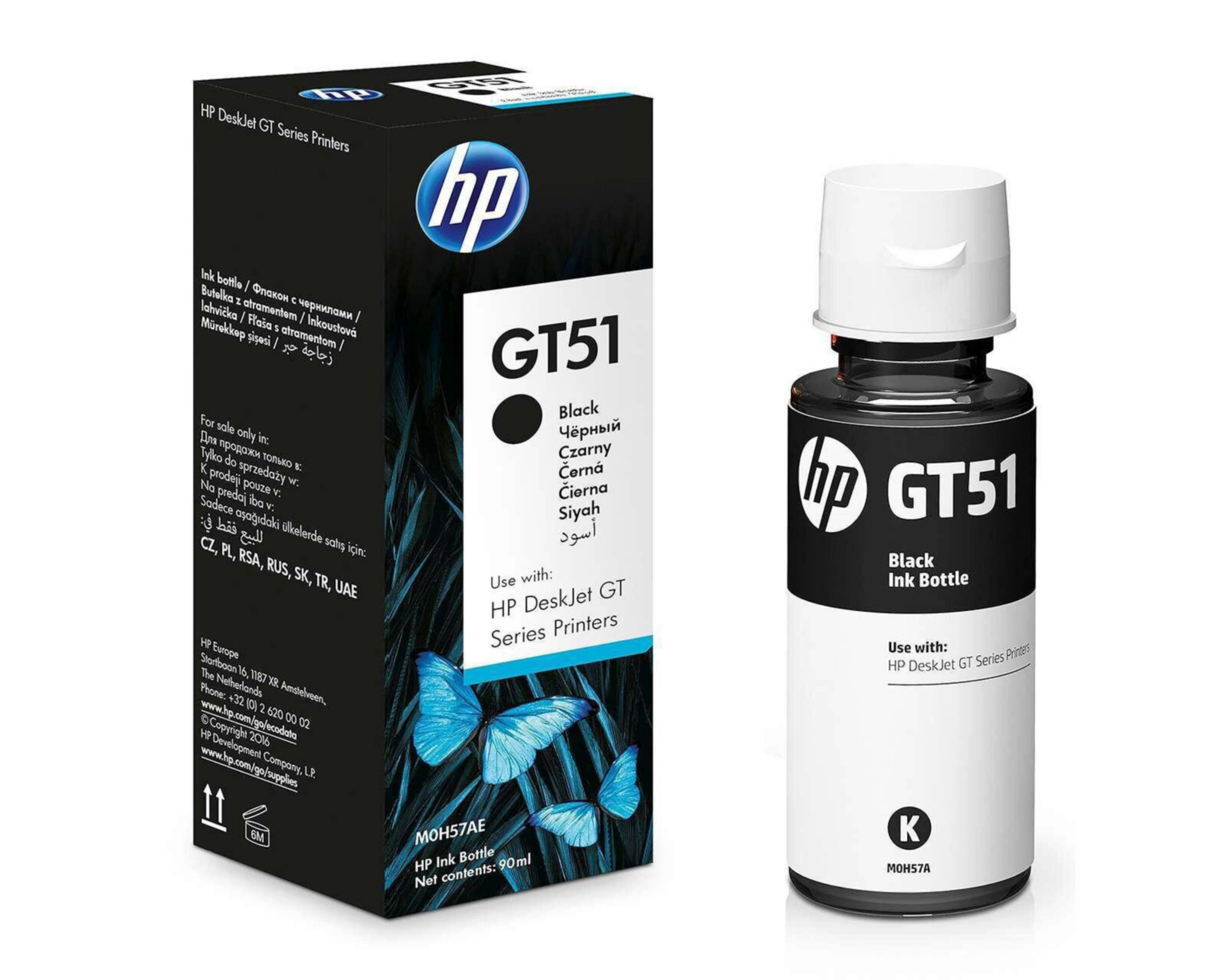 Botella de Tinta Original HP M0H57AL GT51 Negro