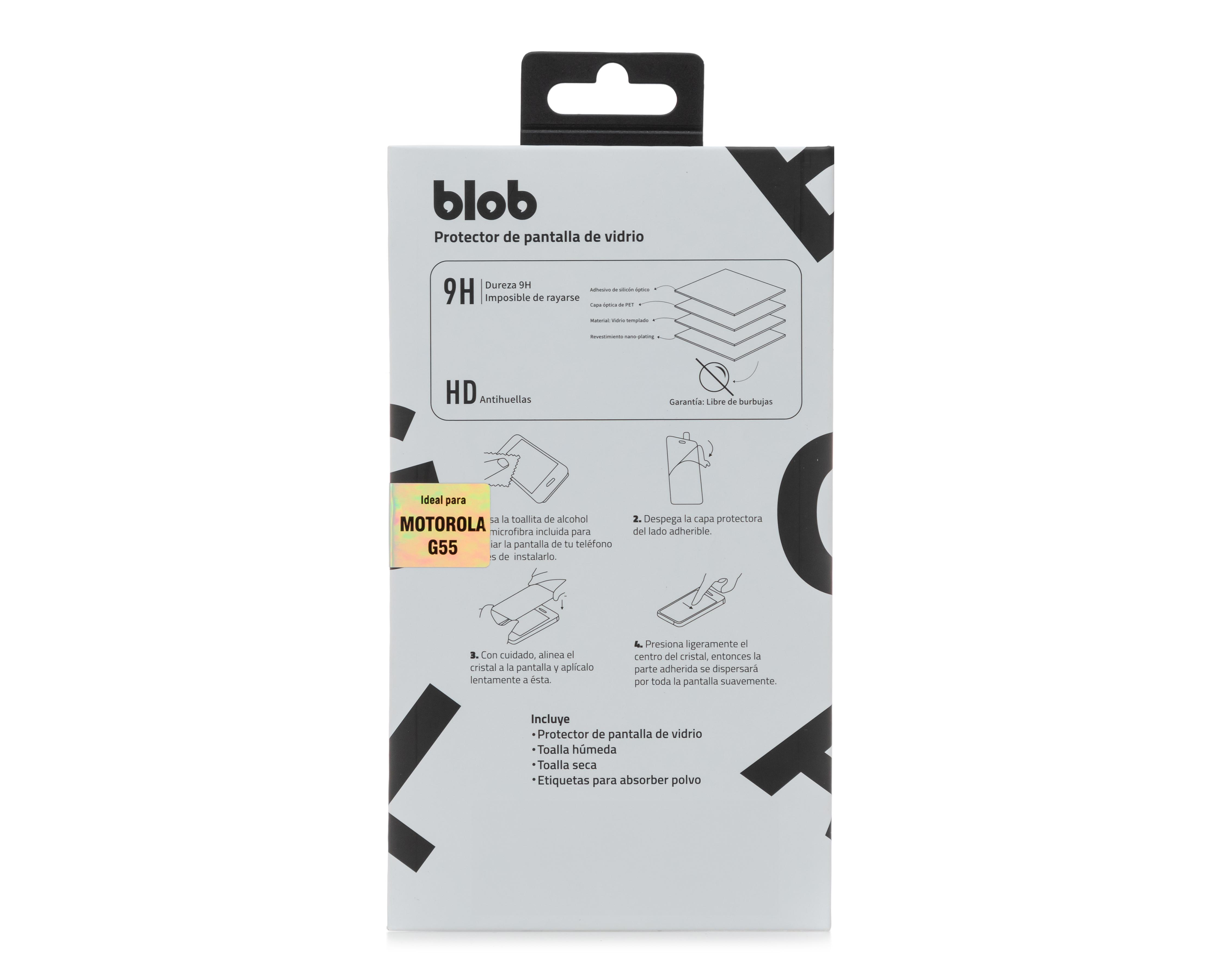 Foto 2 | Protector de Pantalla de Vidrio Templado Blob para Motorola G55