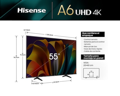 Foto 6 | Pantalla Smart TV Hisense LED 55 Pulgadas Ultra HD 4K 55A6N