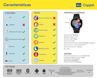 Foto 7 | Smartwatch Huawei Watch GT 3 Negro