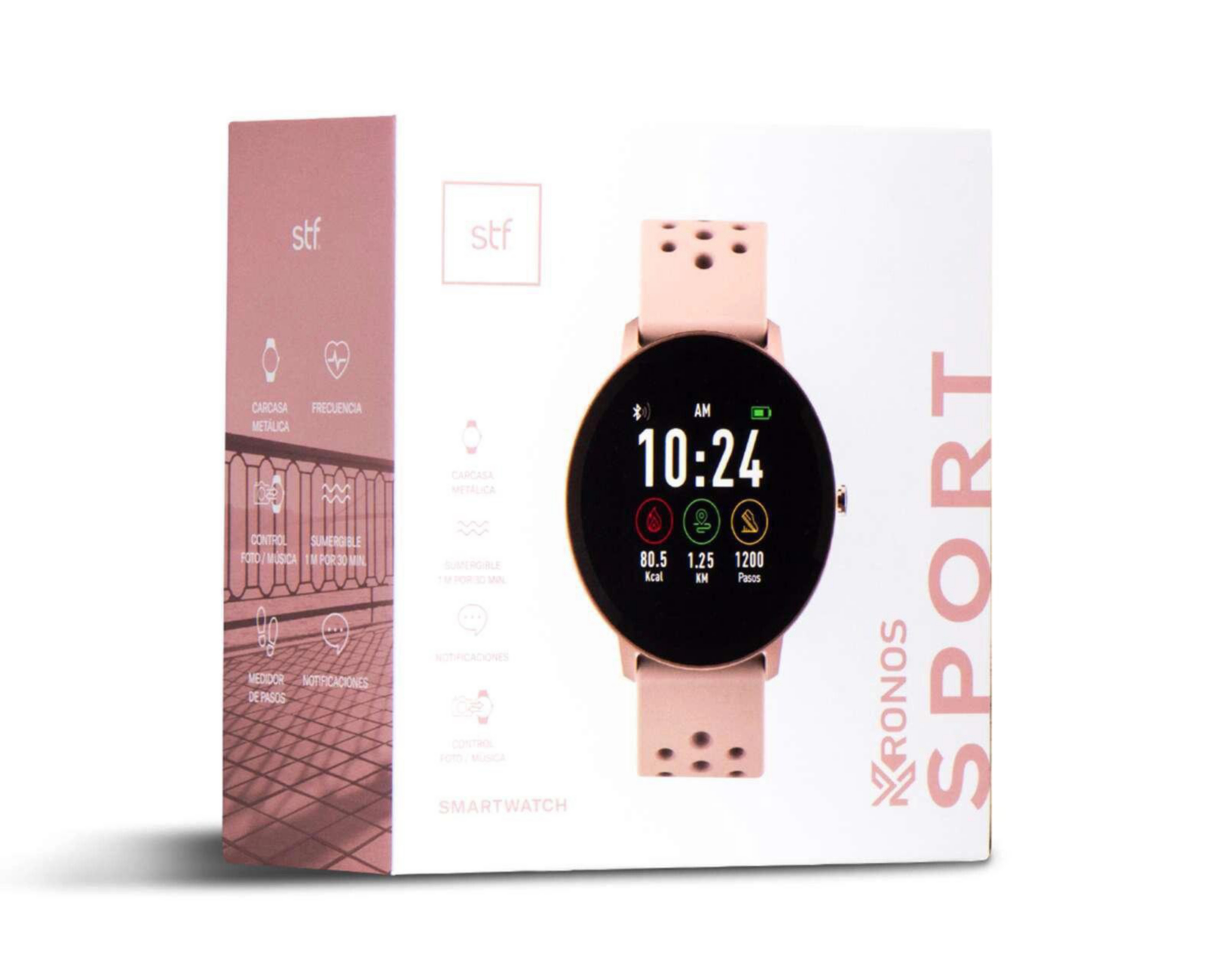 Foto 5 pulgar | Smartwatch STF Kronos Sport Rosa