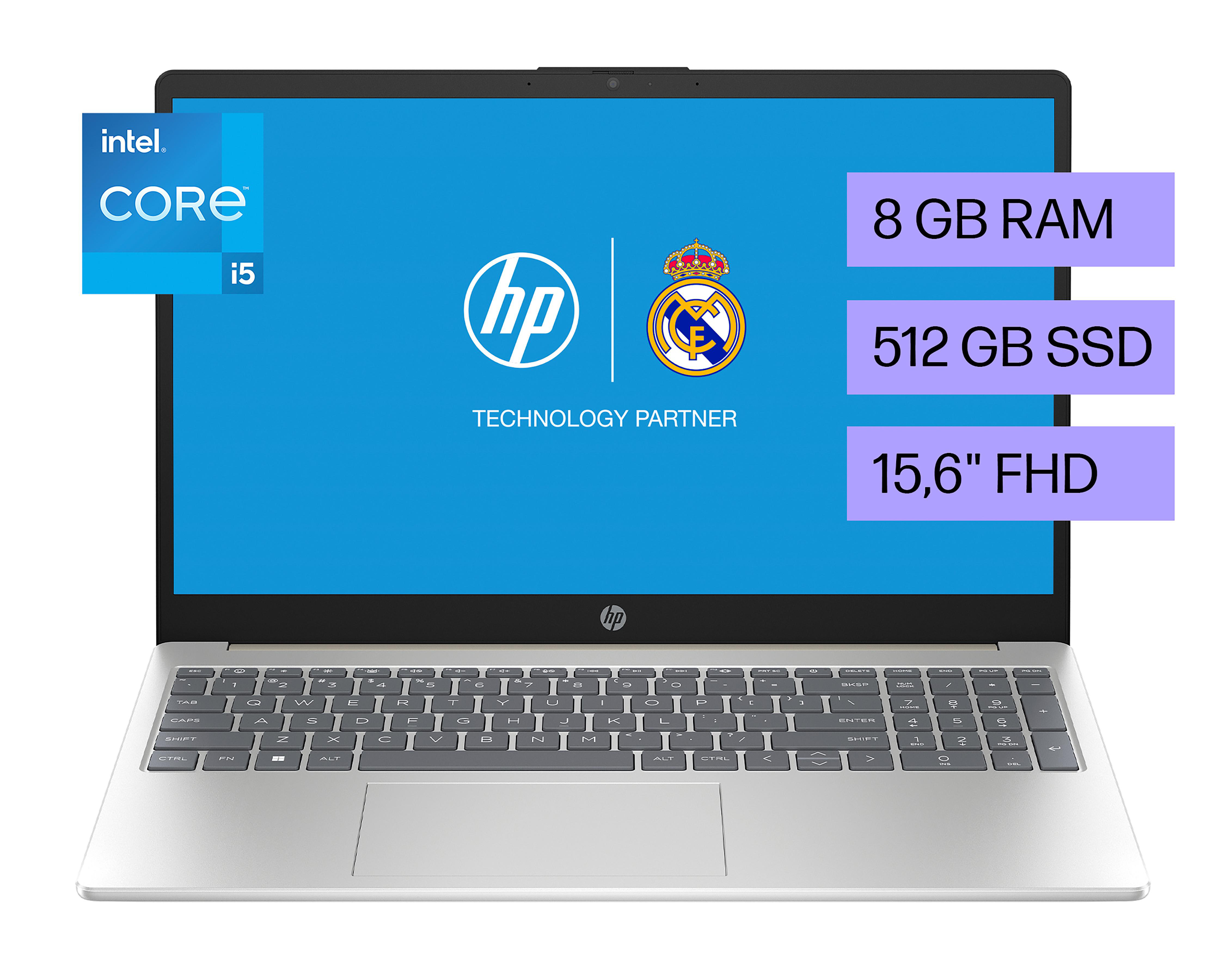 Foto 2 pulgar | Laptop HP 15-FD0045LA Windows 11 Home 15.6 Pulgadas Intel Core i5 8 GB RAM 512 SSD Plateada