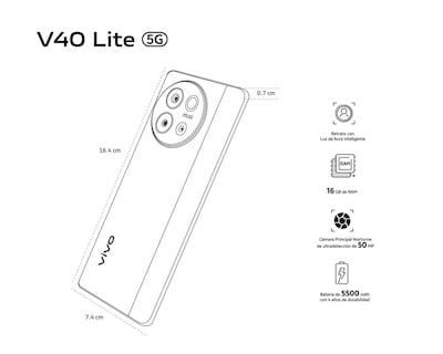 Foto 7 | AT&T vivo V40 Lite 256 GB Negro