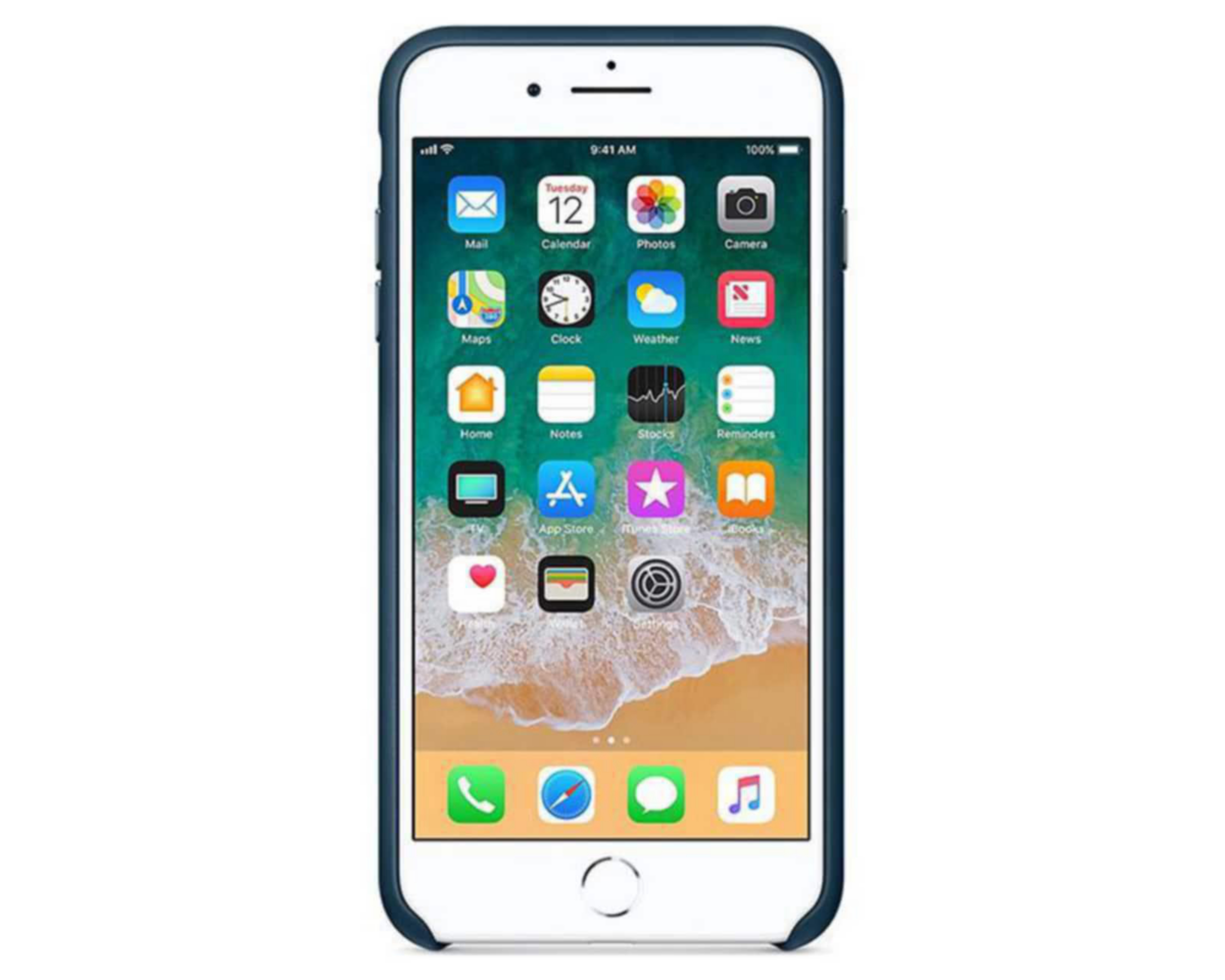 Foto 3 pulgar | Funda de Silicón para iPhone 8 Plus / 7 Plus Azul Cobalto