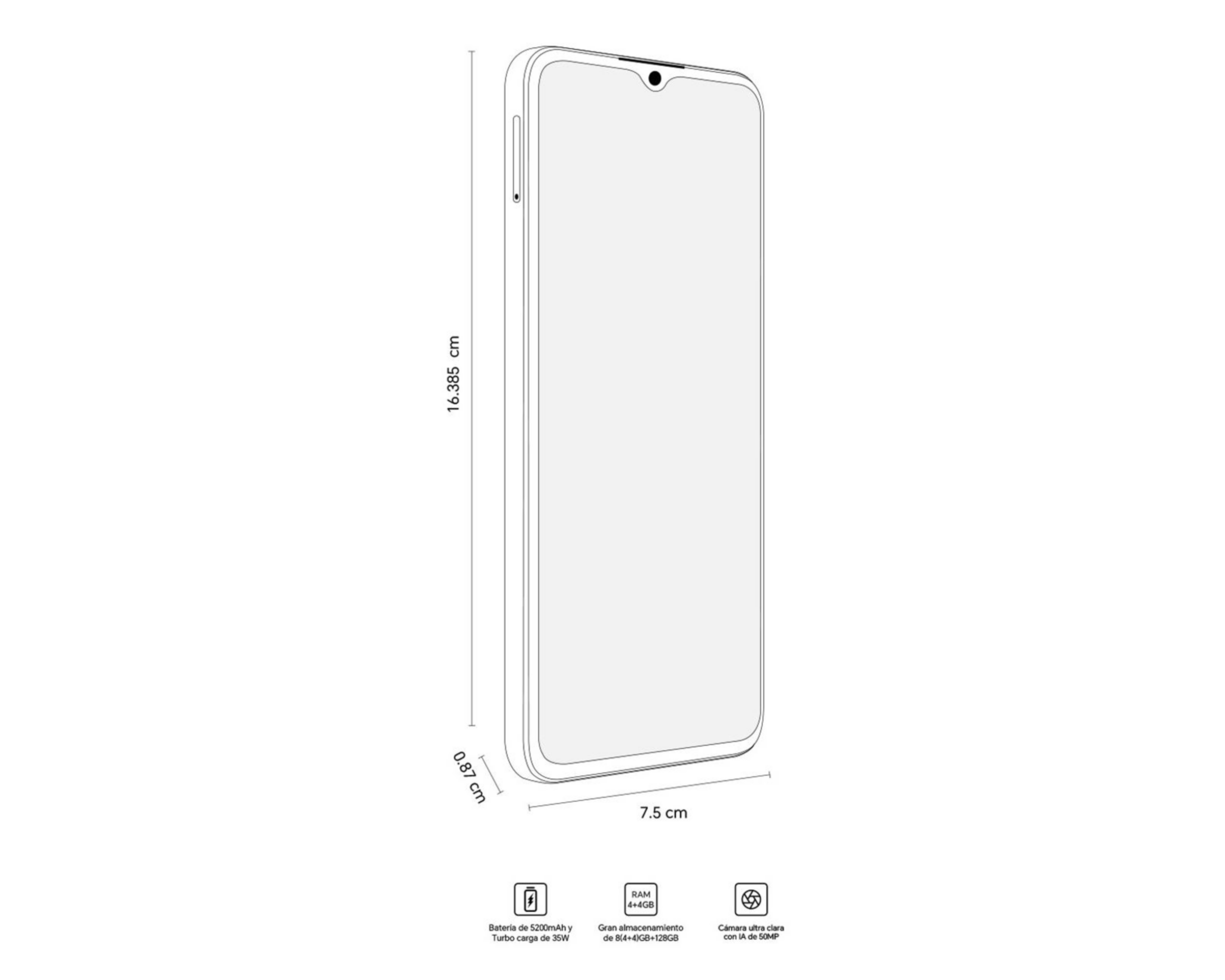 Foto 9 pulgar | AT&T/Unefon Honor X5B 128 GB Negro