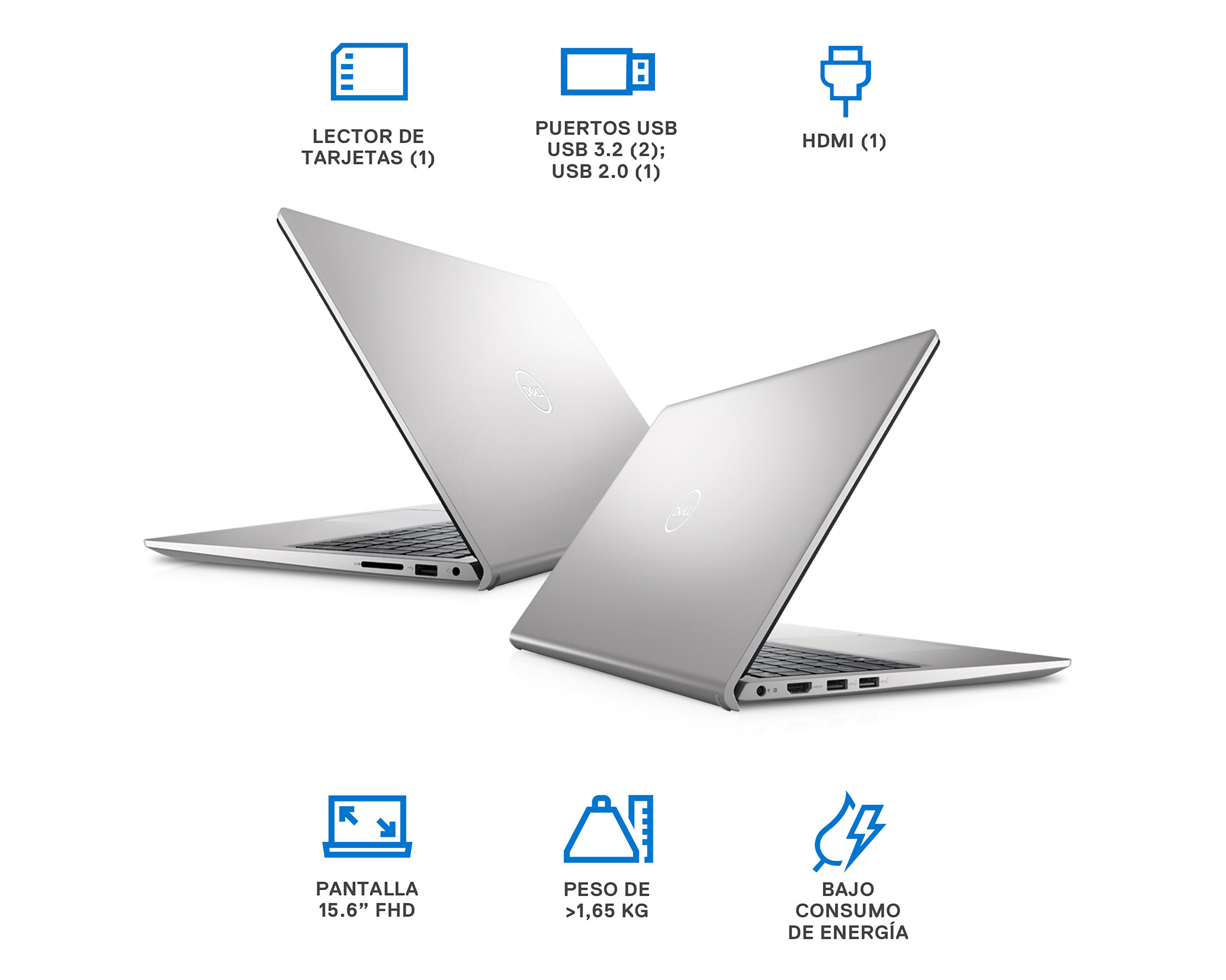 Foto 3 | Laptop Dell Inspiron 3520 W0VN1 15.6 Pulgadas Windows 11 Intel Core i7 16 GB 512 GB SSD Plateado