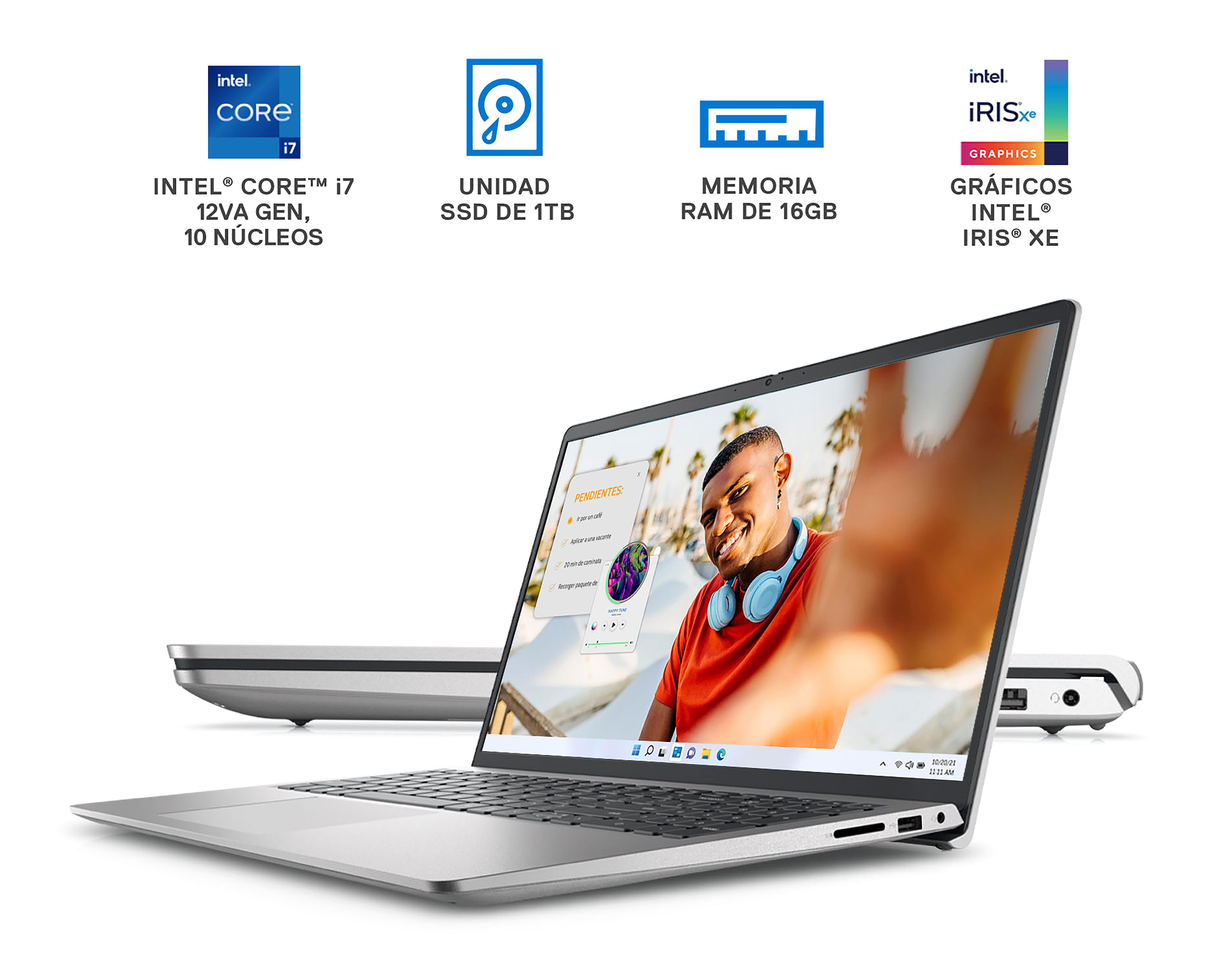 Foto 3 pulgar | Laptop Dell Inspiron 3520 V9FYY 15.6 Pulgadas Windows 11 Intel Core i7 16 GB RAM 1 TB SSD Plata