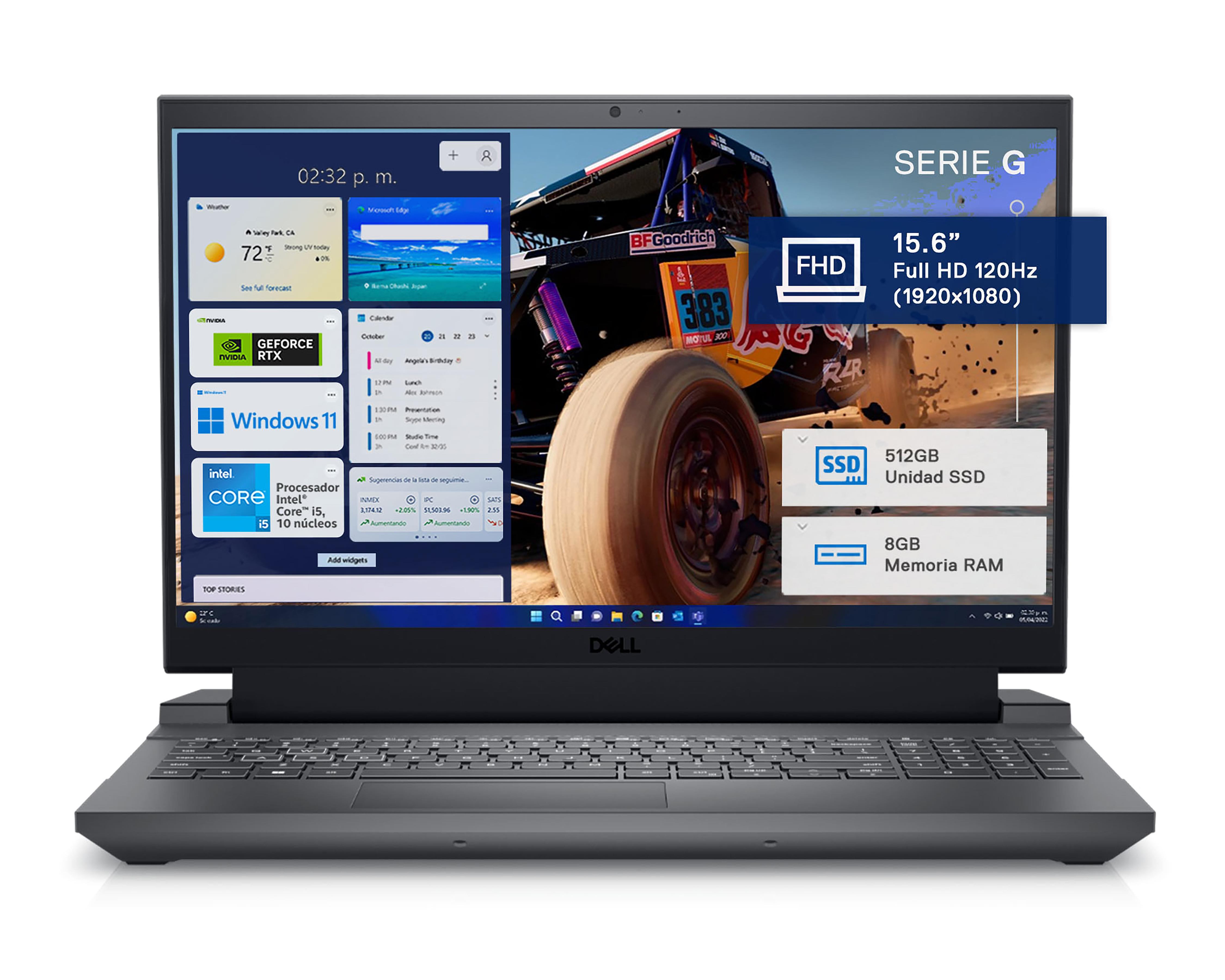 Laptop Gamer Dell Gaming NB G15 5530 15.6 Pulgadas Windows 11 Intel Core i5 NVIDIA GeForce RTX 3050 8 GB RAM 512 GB $24,699