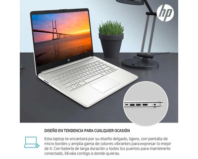 Foto 6 | Laptop HP 14-FQ1004LA 14" Windows 11 Home AMD Ryzen 3 8 GB RAM 512 GB SSD Plata