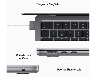 Foto 7 | Macbook Air 13 M2 13.6 Pulgadas 16 GB RAM 256 GB SSD 10 GPU Gris Espacial