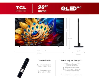 Foto 5 | Pantalla Smart TV TCL QLED 98 Pulgadas 98Q651G
