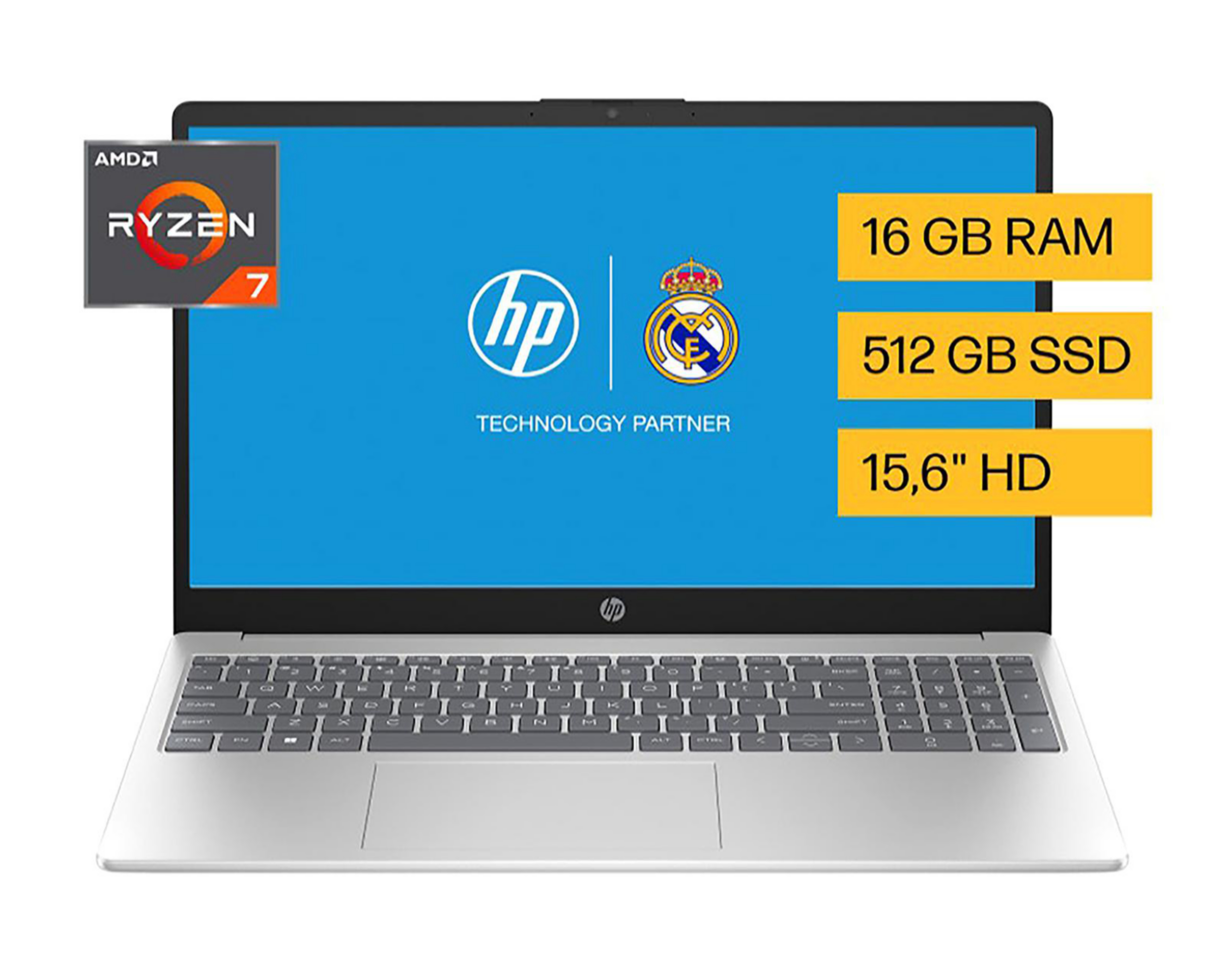 Foto 2 pulgar | Laptop HP 15-FC0080LA 15.6 Pulgadas Windows 11 AMD Ryzen 7 7730U AMD Radeon 16 GB RAM 512 GB SSD Plateado