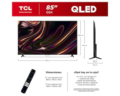 Foto 7 | Pantalla Smart TV TCL QLED 85 Pulgadas Ultra HD 4K 85Q5K