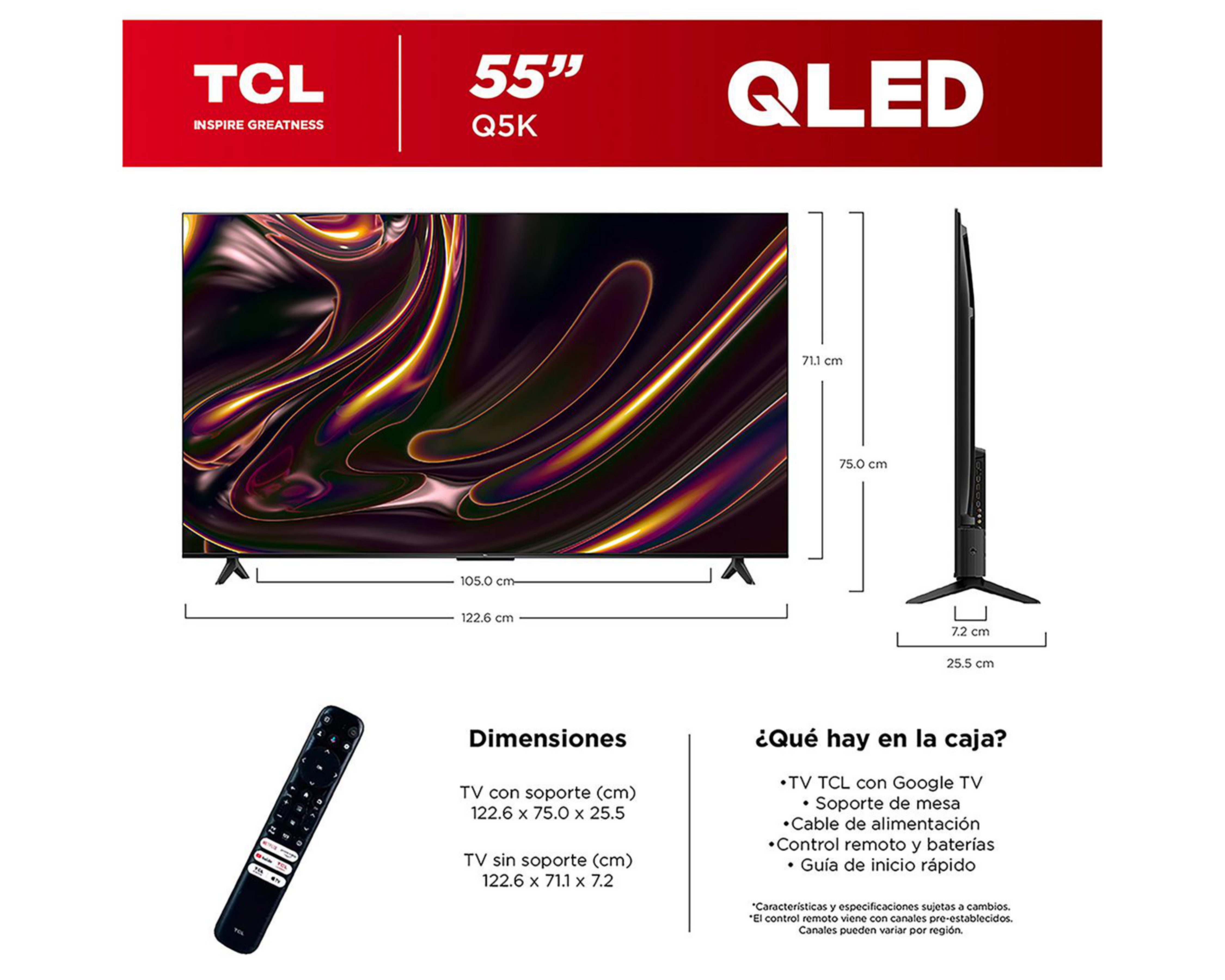 Foto 8 pulgar | Pantalla Smart TV TCL QLED 55 Pulgadas Ultra HD 4K 55Q5K