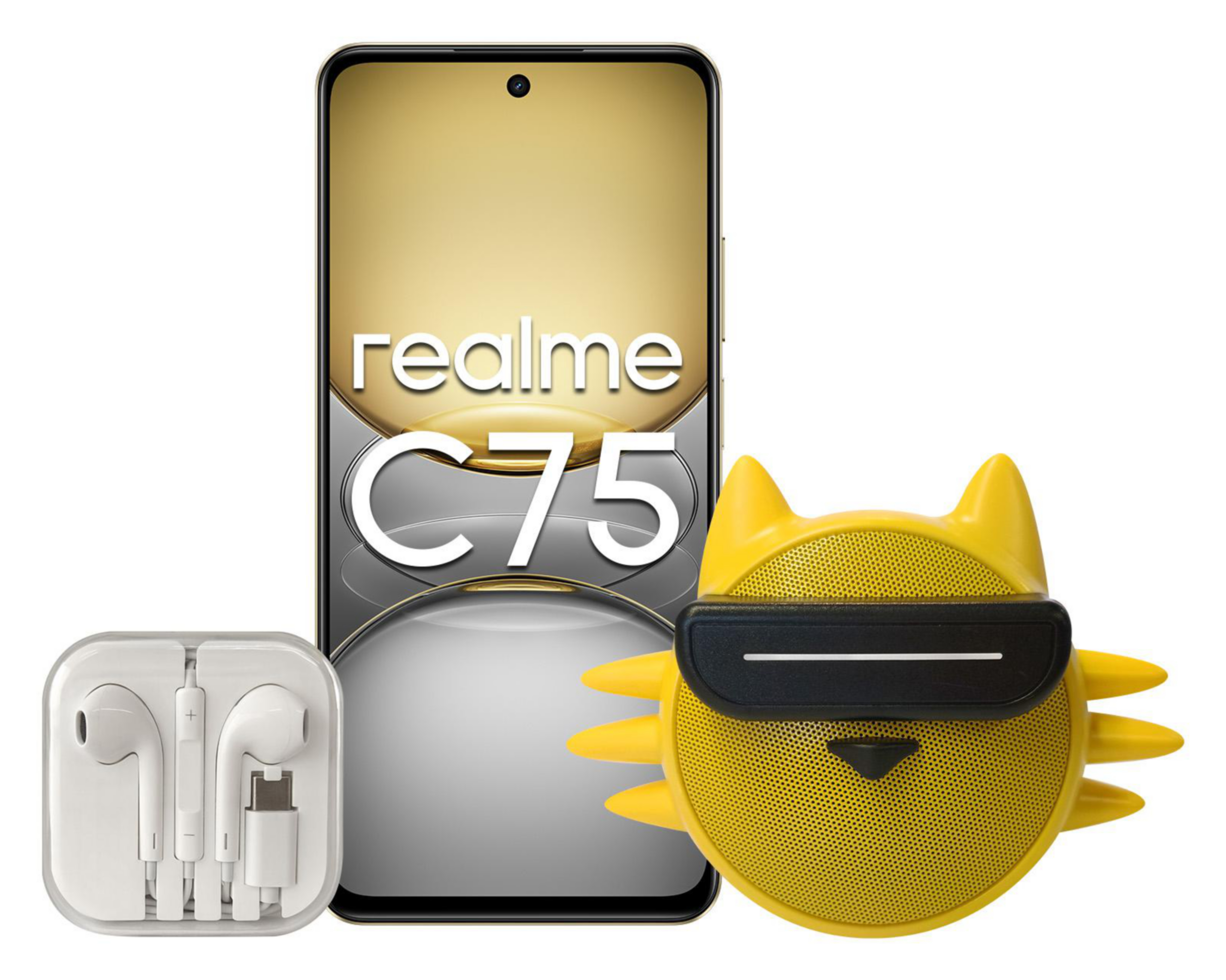 Telcel Realme C75 256 GB Dorado + Audífonos y Bocina