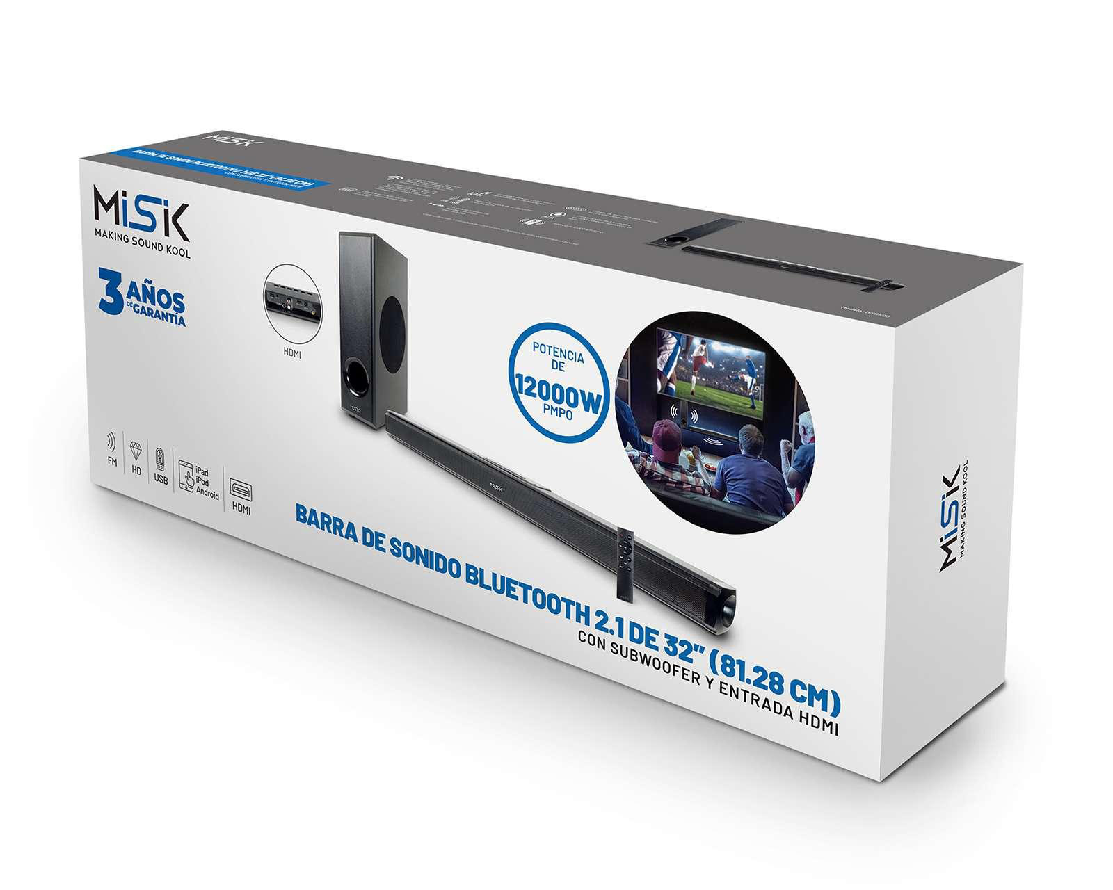 Foto 8 pulgar | Barra de Sonido Misik MSB500 12000 W