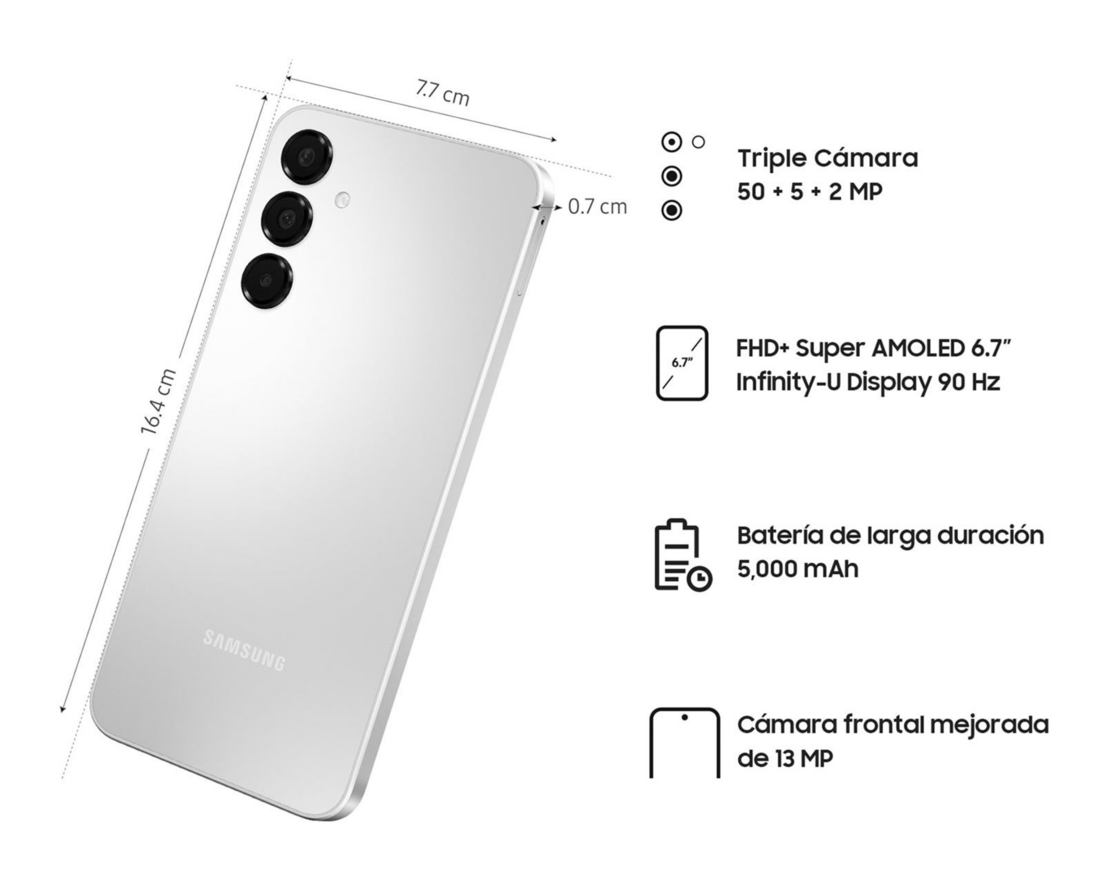 Foto 7 pulgar | Movistar Samsung Galaxy A16 128 GB Gris