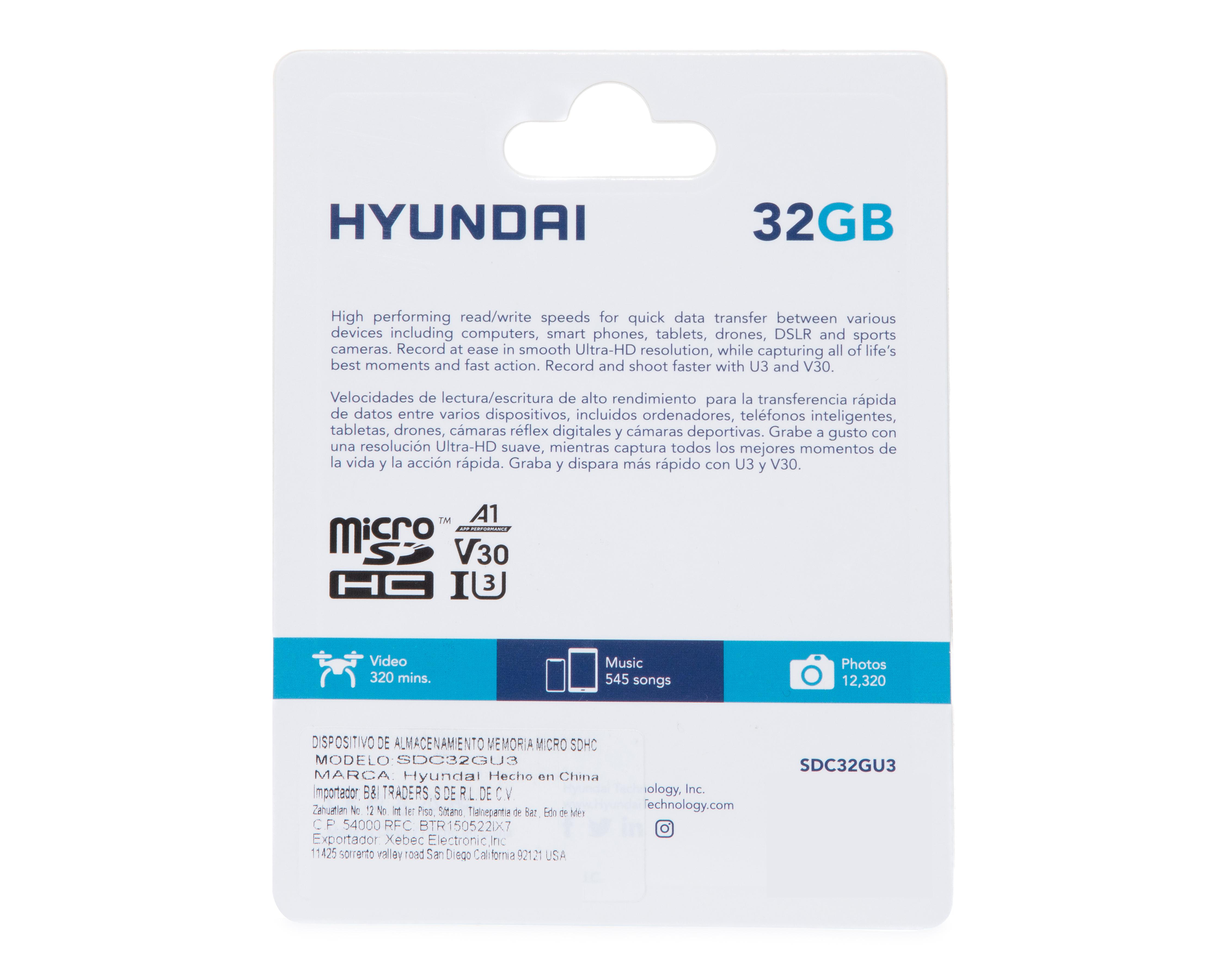 Foto 3 pulgar | Memoria MicroSDHC Hyundai 32 GB Clase 10