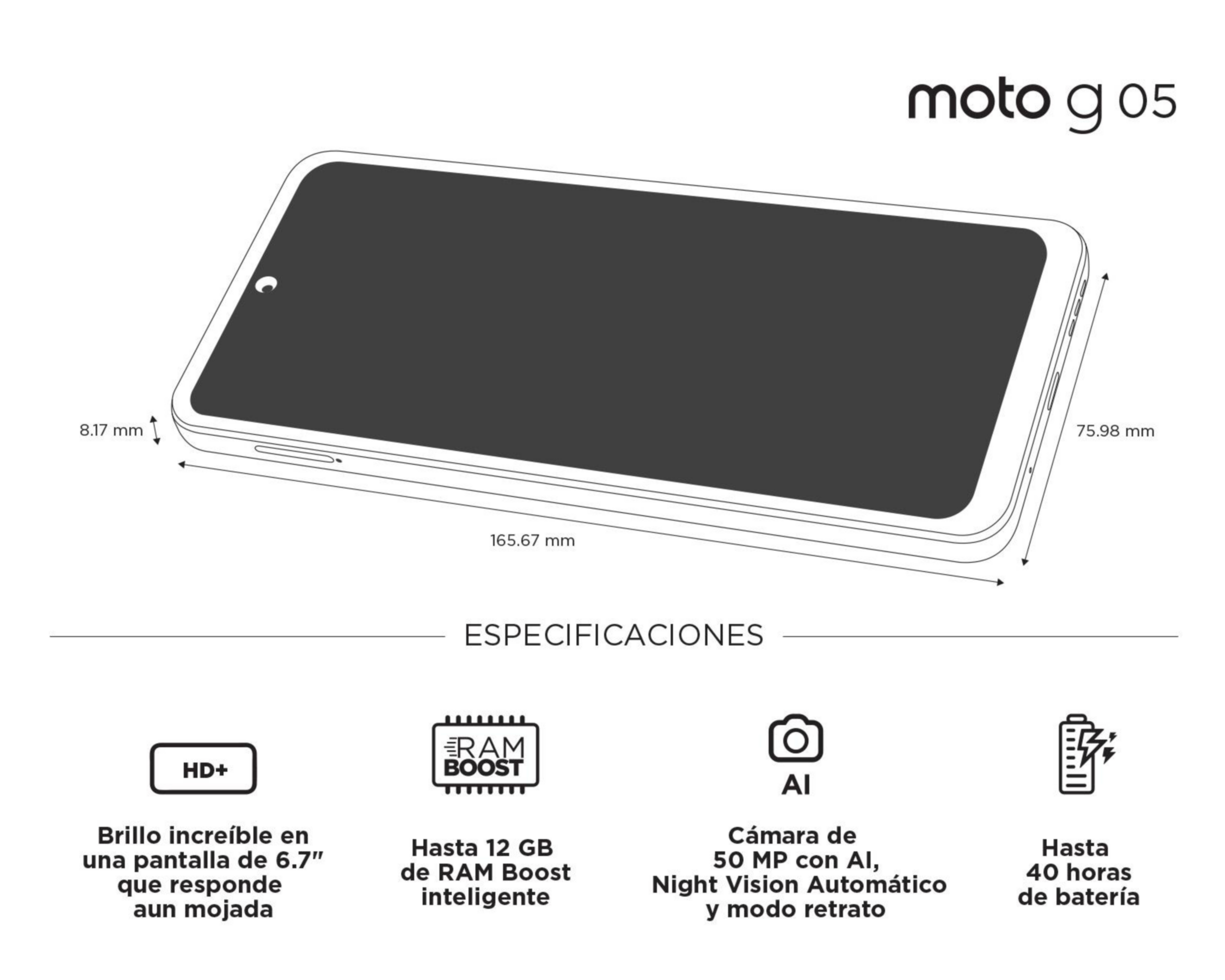 Foto 8 pulgar | AT&T/Unefon Motorola Moto G05 128 GB Rojo