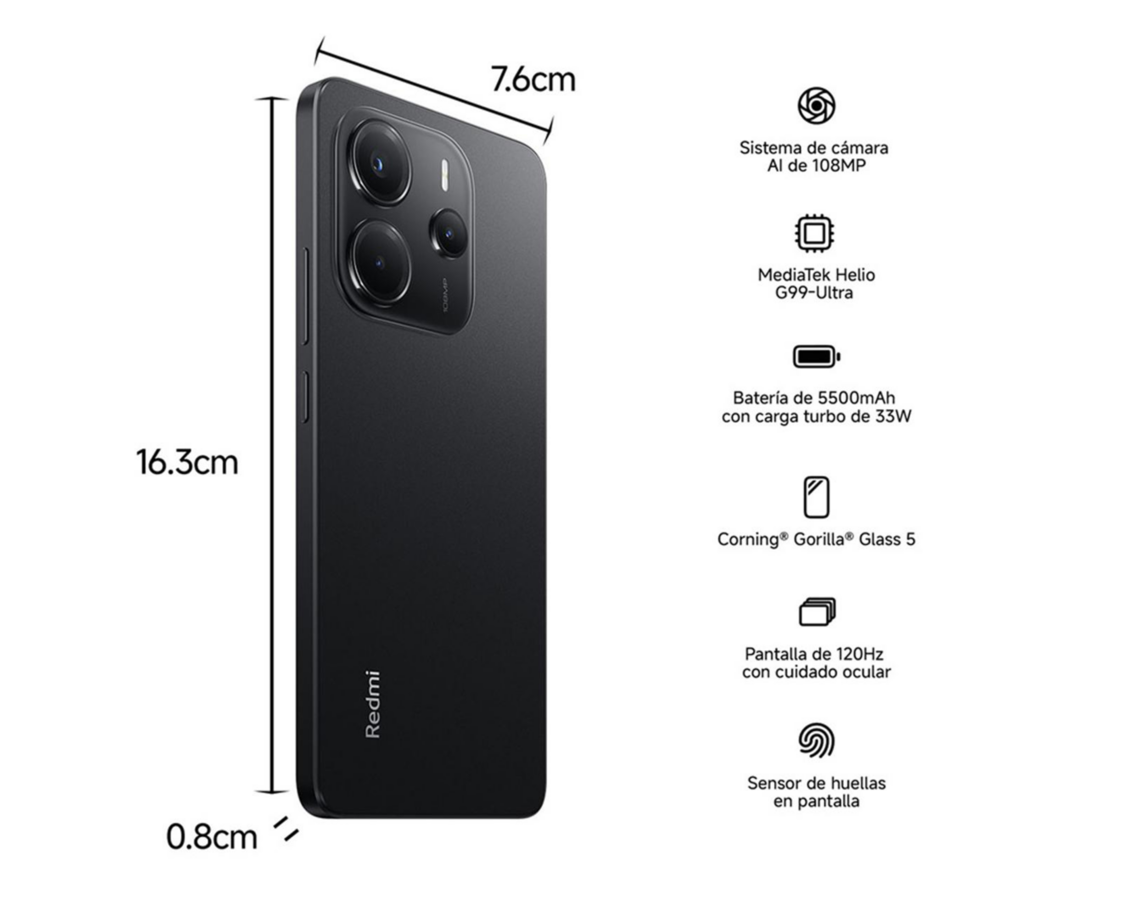 Foto 7 pulgar | AT&T Xiaomi Redmi Note 14 256 GB Negro