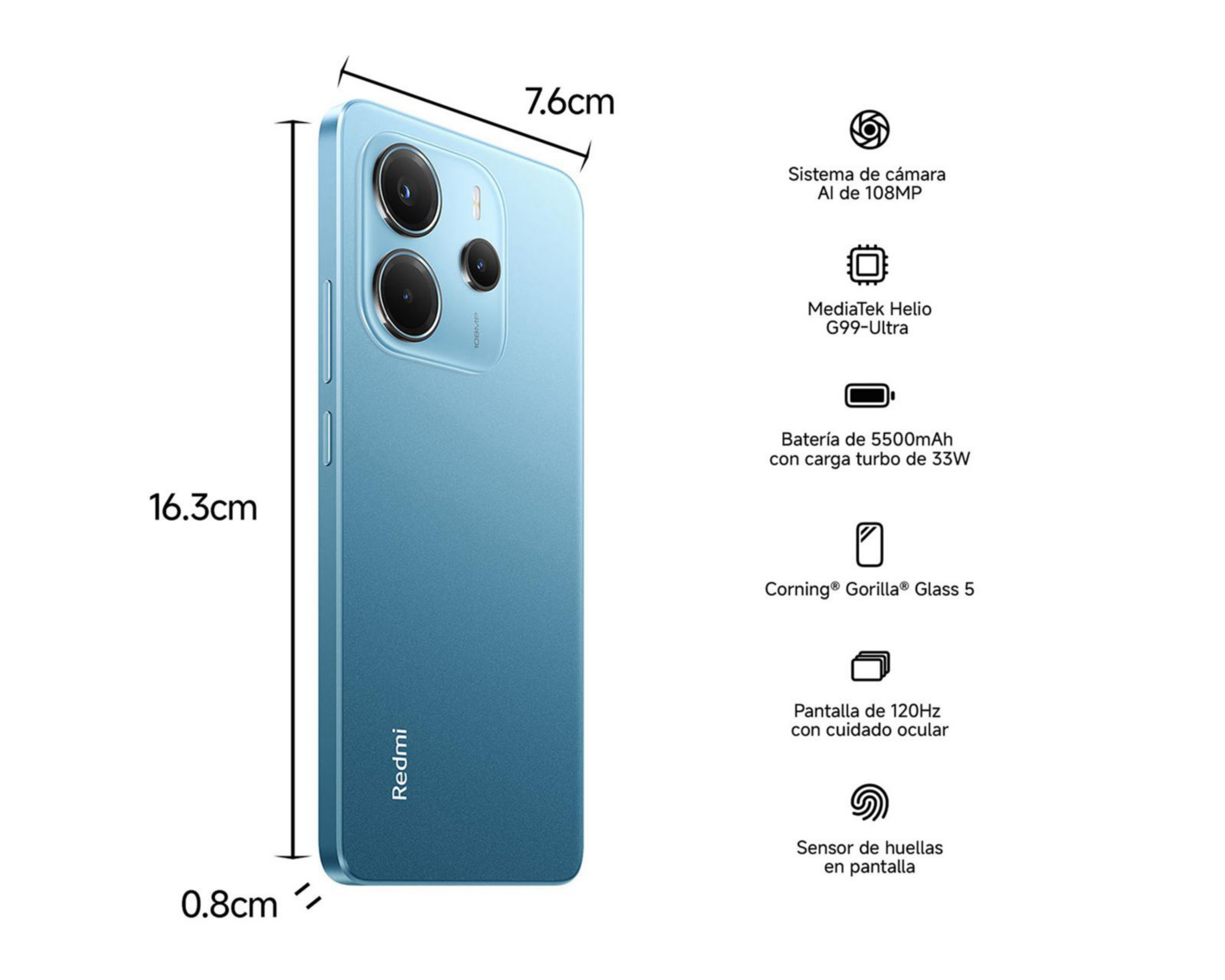 Foto 7 pulgar | Movistar Xiaomi Redmi Note 14 256 GB Azul
