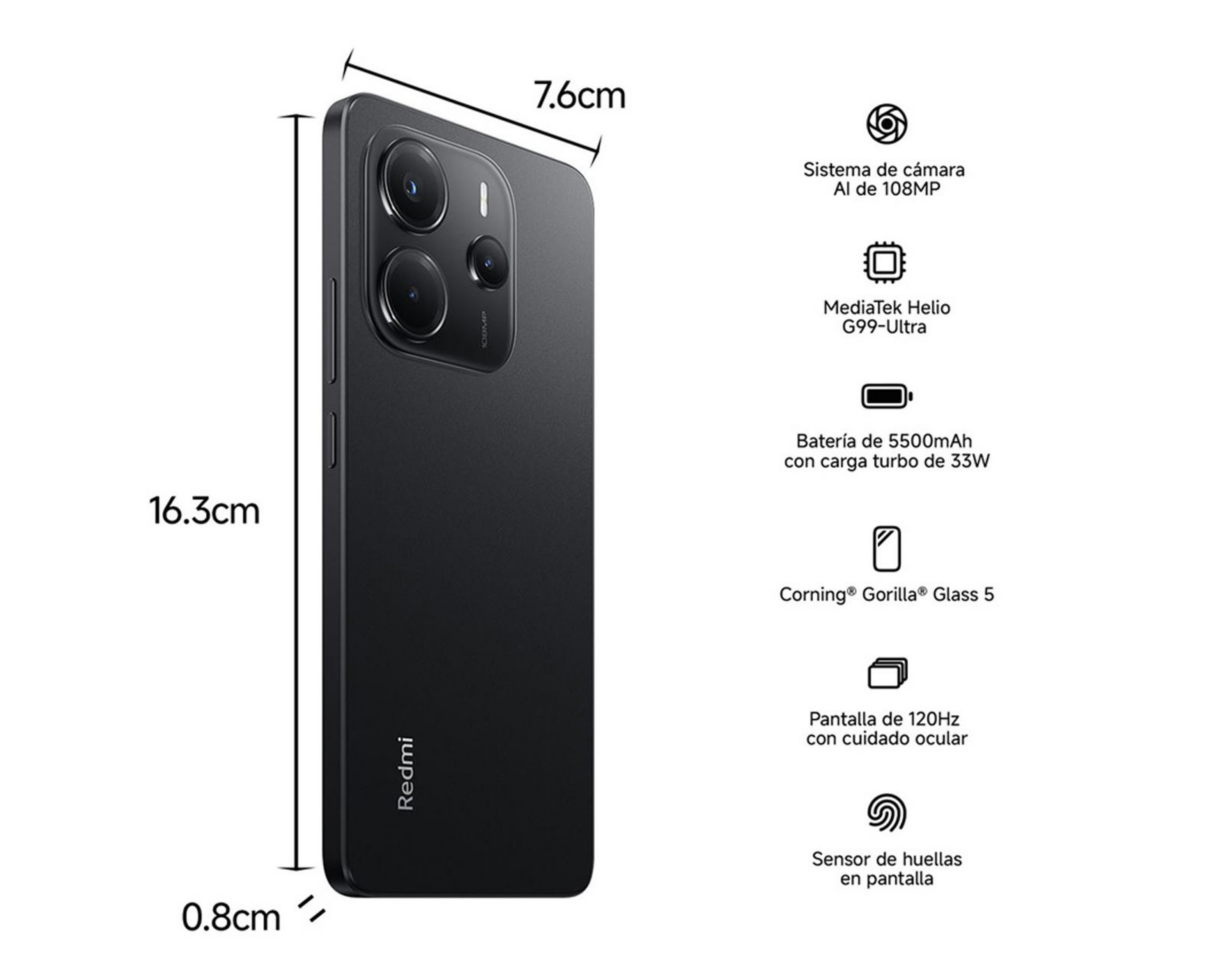 Foto 7 pulgar | Movistar Xiaomi Redmi Note 14 256 GB Negro