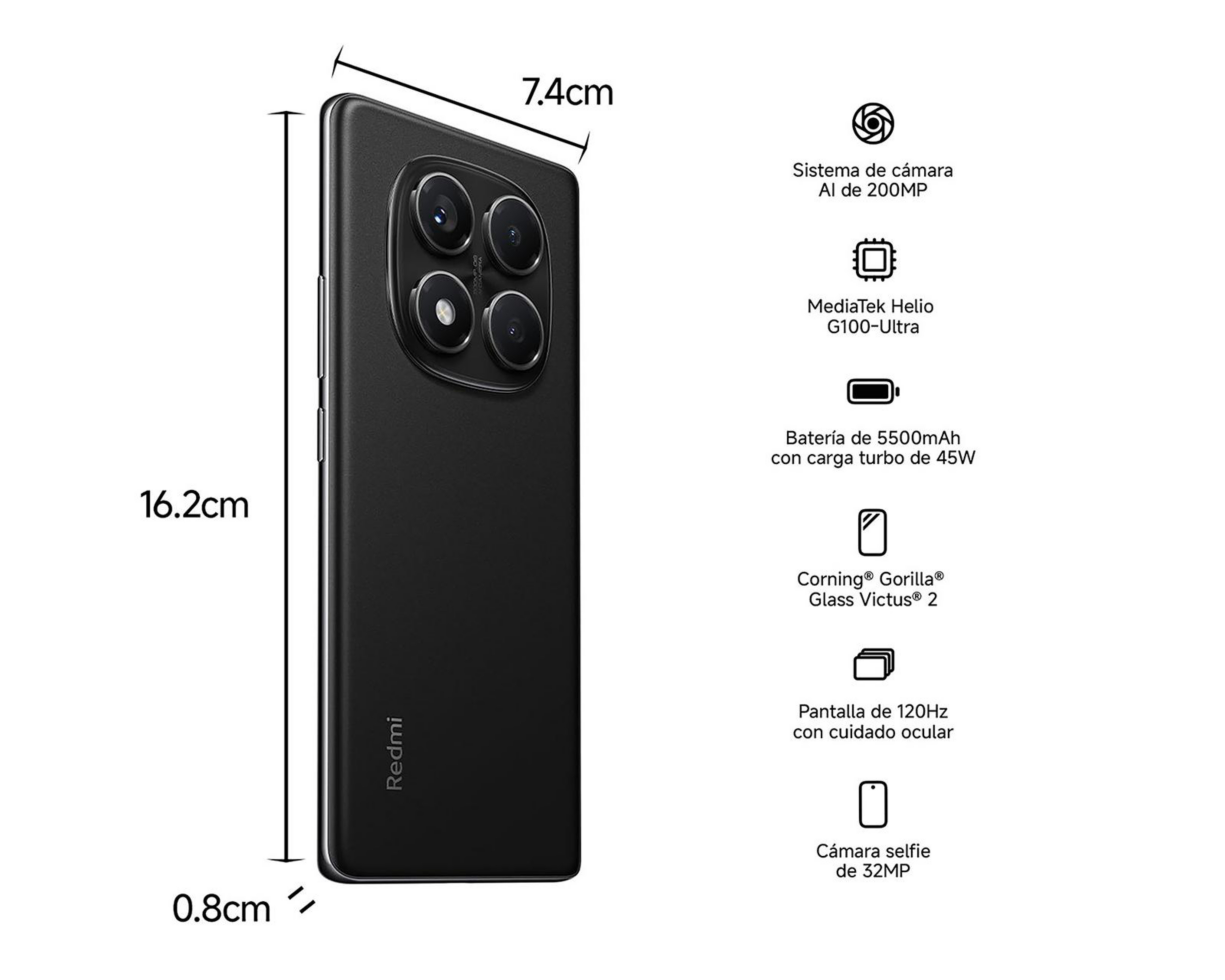 Foto 7 pulgar | Movistar Xiaomi Redmi Note 14 Pro 256 GB Negro