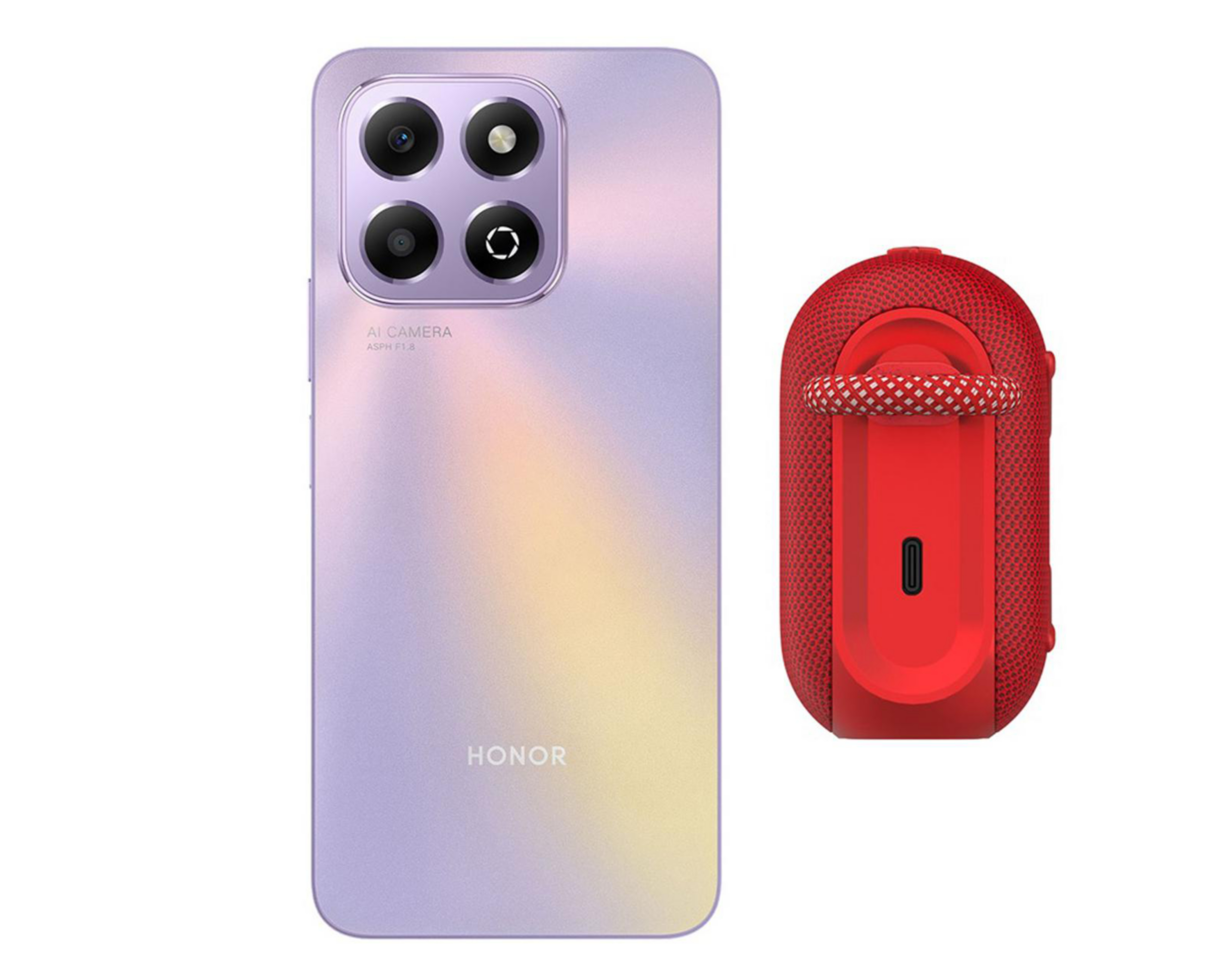 Foto 3 pulgar | Movistar Honor X6B 256 GB Morado + Bocina
