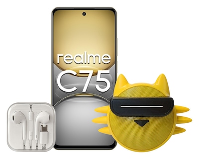 Foto 1 | Celular Realme C75 256 GB Dorado + Audífonos y Bocina
