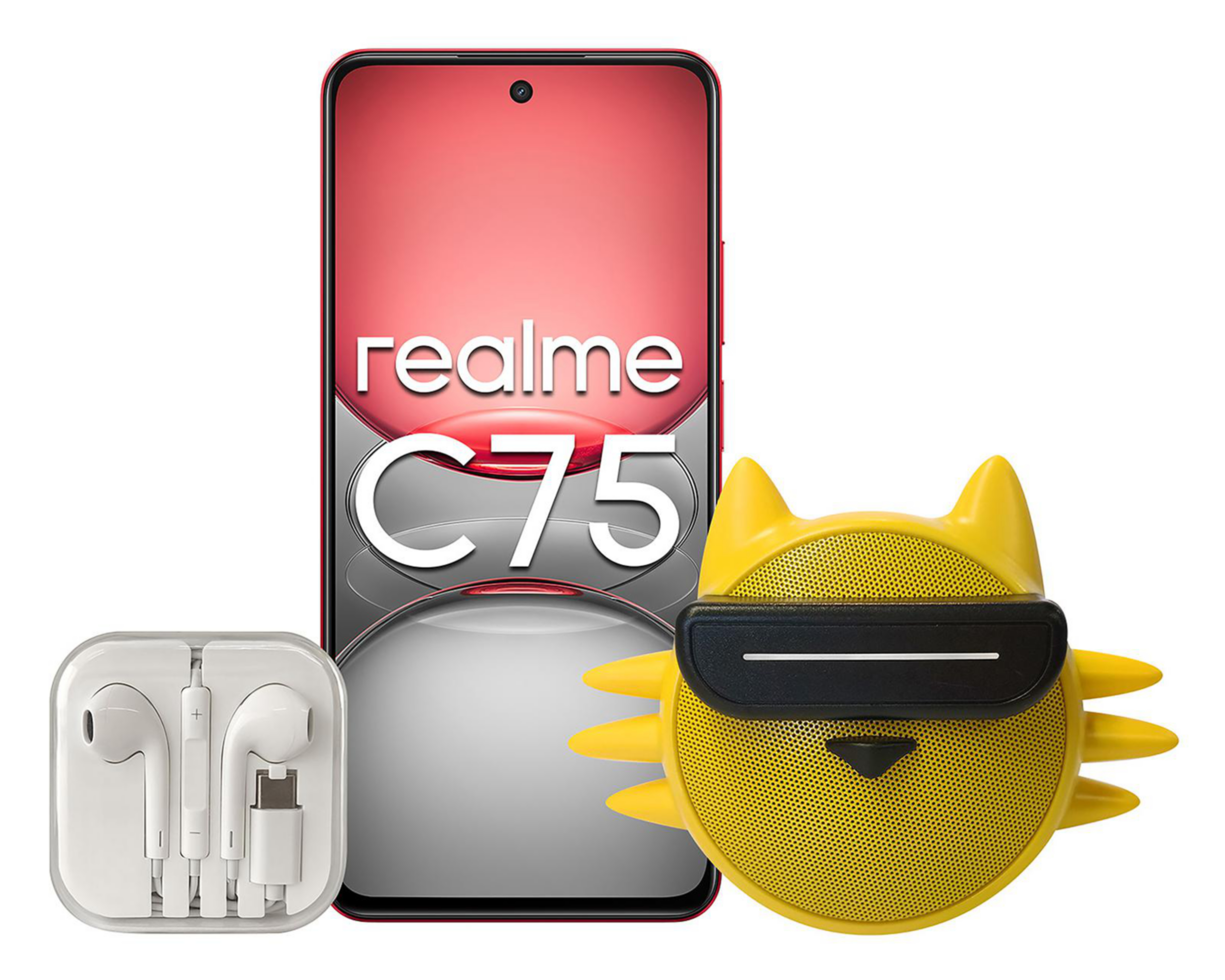 Celular Realme C75 Liberado 256 GB Rojo + Bocina Bluetooth + Audífonos