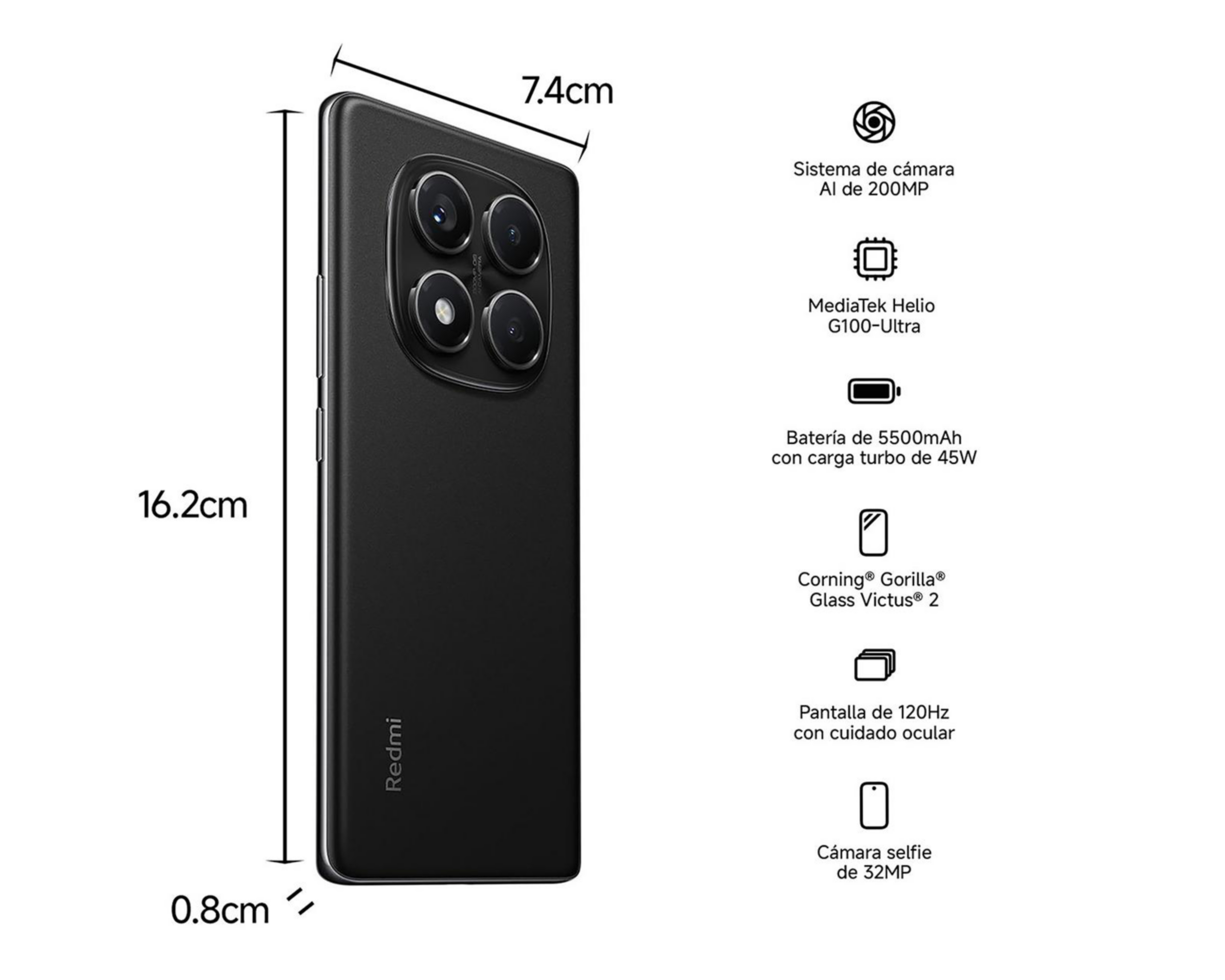 Foto 7 pulgar | AT&T Xiaomi Redmi Note 14 Pro 4G 256 GB Negro