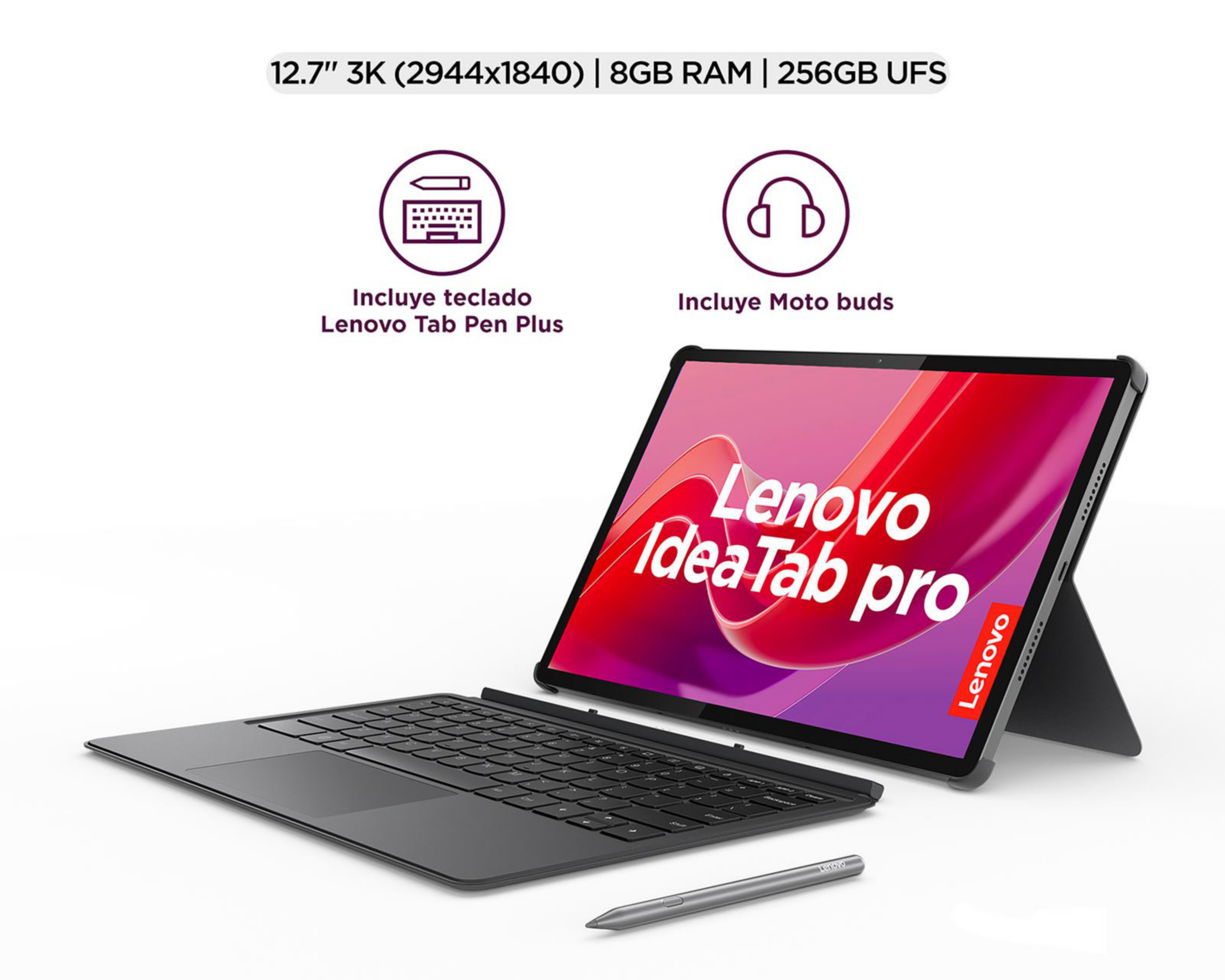 Foto 3 pulgar | Tablet Lenovo Idea Tab Pro 12.7 Pulgadas 256 GB RAM 8 GB