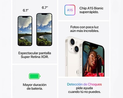 Foto 8 | Telcel Apple iPhone 14 128 GB Blanco Estelar
