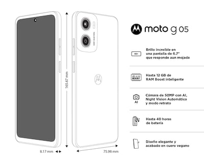 Foto 7 | Telcel Motorola Moto G05 128 GB Rojo