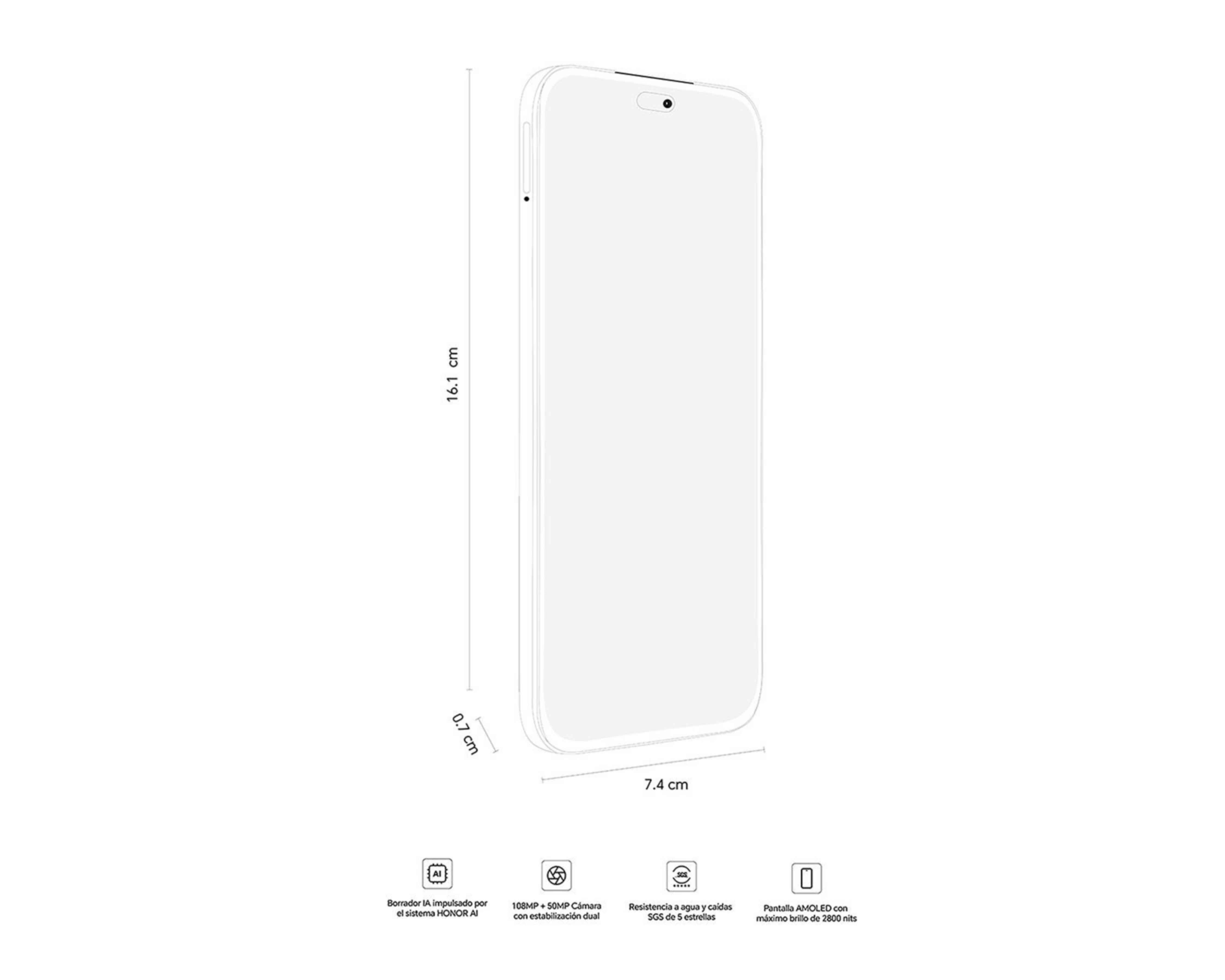 Foto 6 | Movistar Honor X8C 256 GB Morado + Honor Choice Earbuds X7i