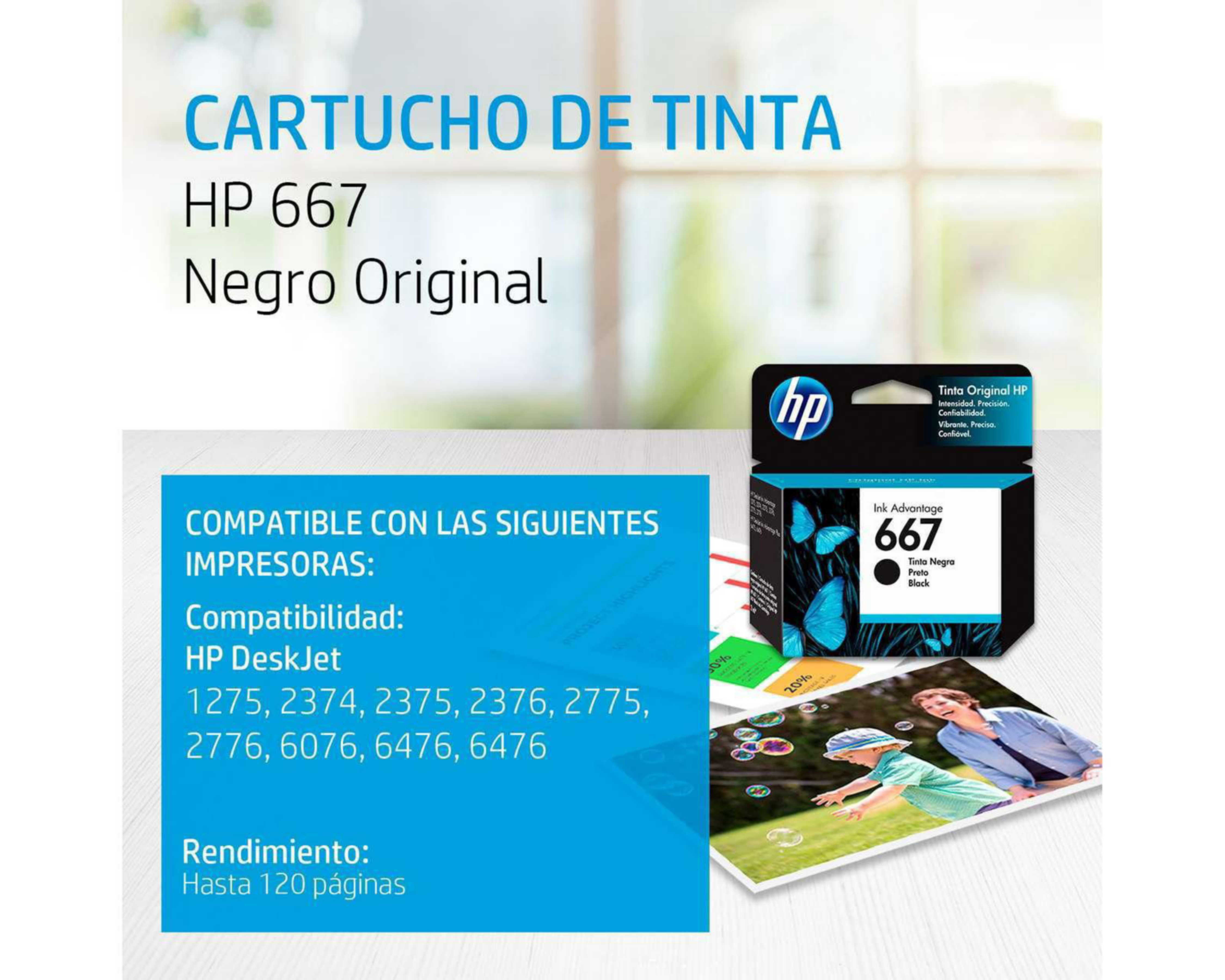 Foto 3 pulgar | Cartucho de Tinta Original  HP 667 Negro