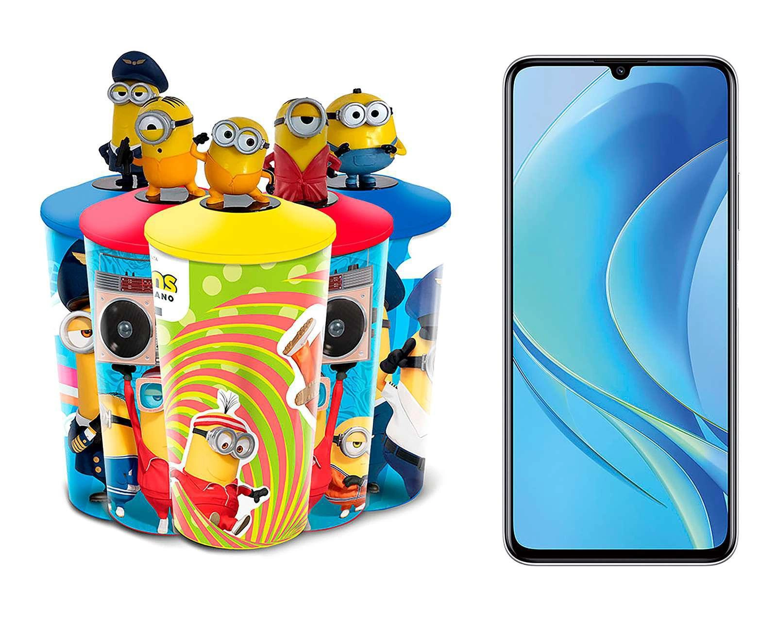 Foto 3 pulgar | Telcel Huawei Nova Y70 128 GB Blanco + Vaso Minions