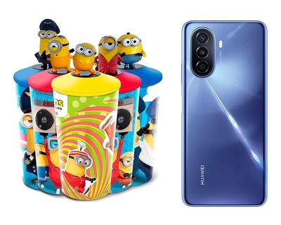 Foto 1 | Telcel Huawei Nova Y70 128 GB Azul + Vaso Minions