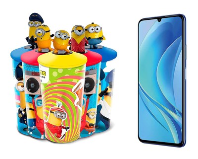 Foto 3 | Telcel Huawei Nova Y70 128 GB Azul + Vaso Minions