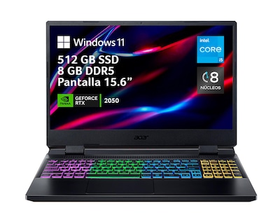 Foto 1 | Laptop Gamer Acer AN515-58-561L 15.6 Pulgadas Windows 11 Intel Core i5 Nvidia Geforce RTX 2050 8 GB RAM 512 SSD Neg