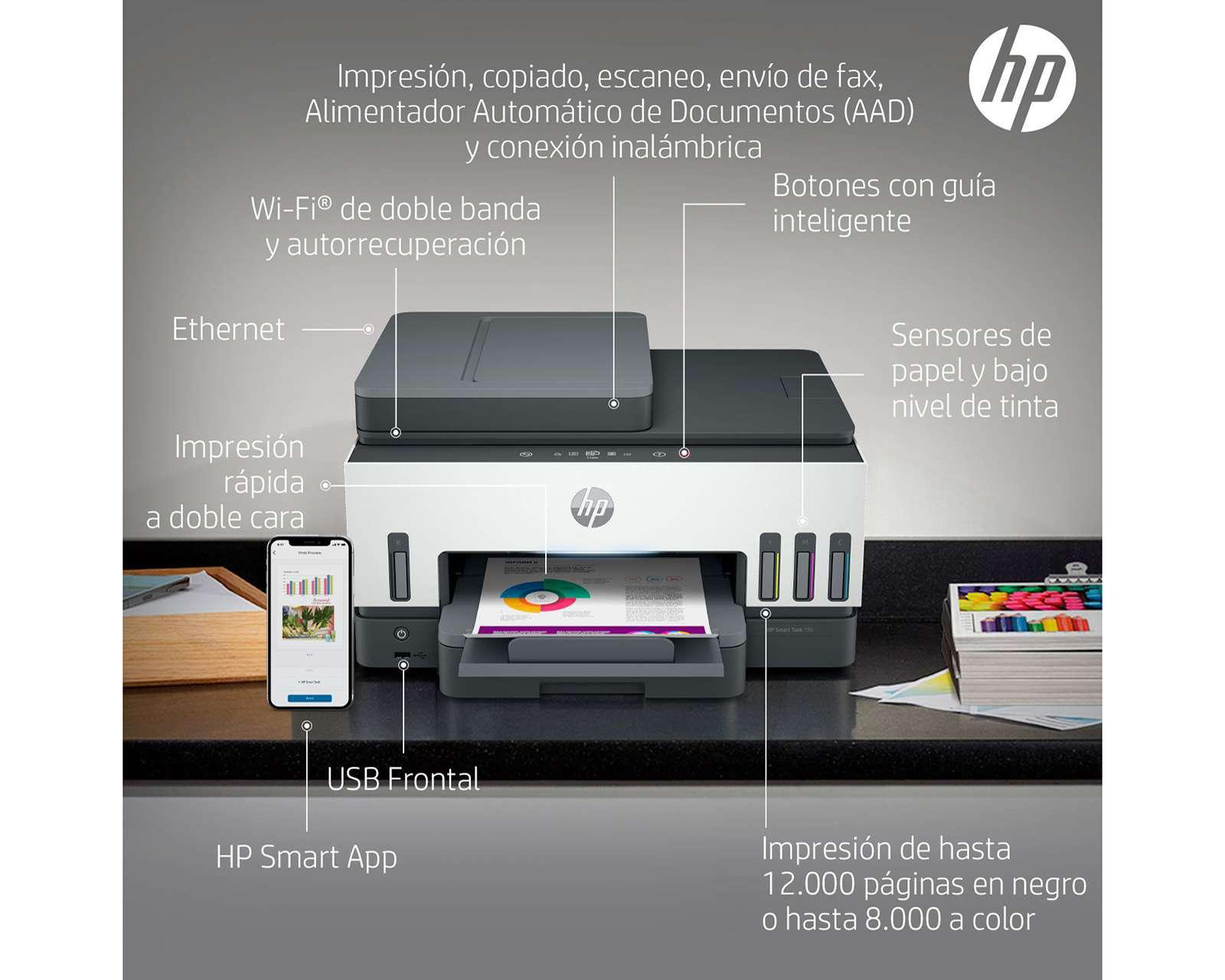 Foto 7 pulgar | Multifuncional HP de Inyección Térmica Smart Tank 790 (4WF66A)