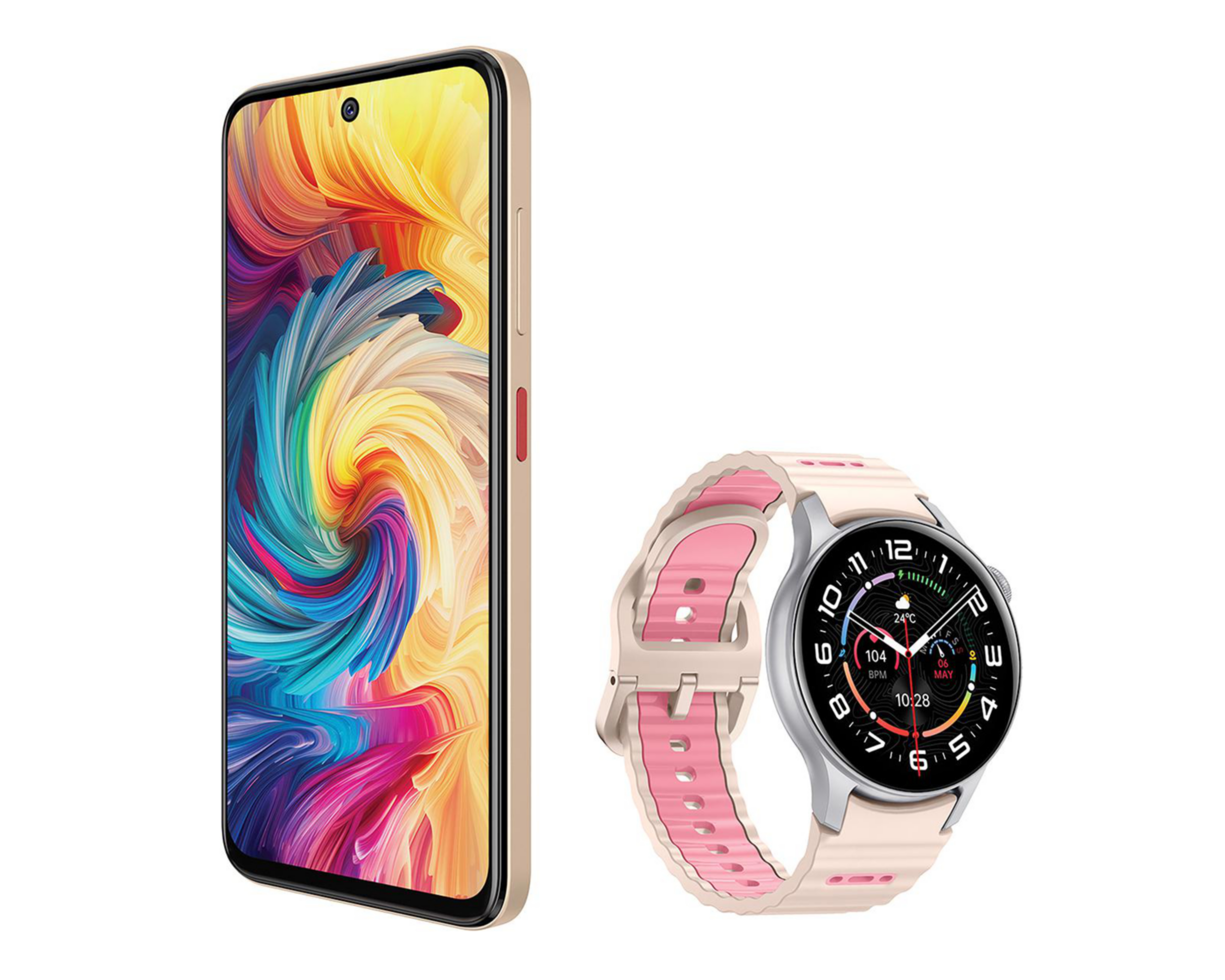 Foto 4 | Telcel ZTE Axon 70 256 GB Dorado + Smartwatch