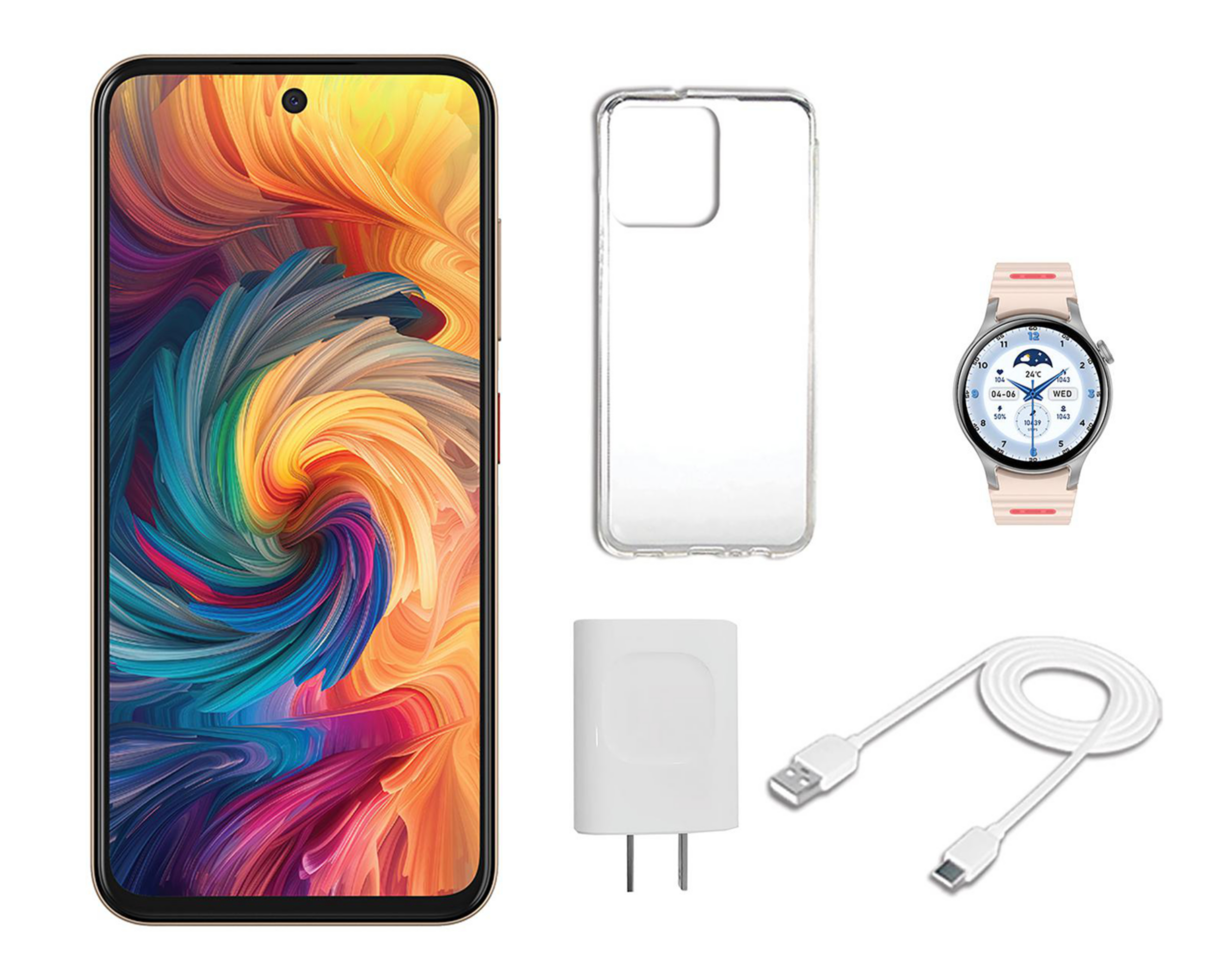 Foto 6 | Telcel ZTE Axon 70 256 GB Dorado + Smartwatch