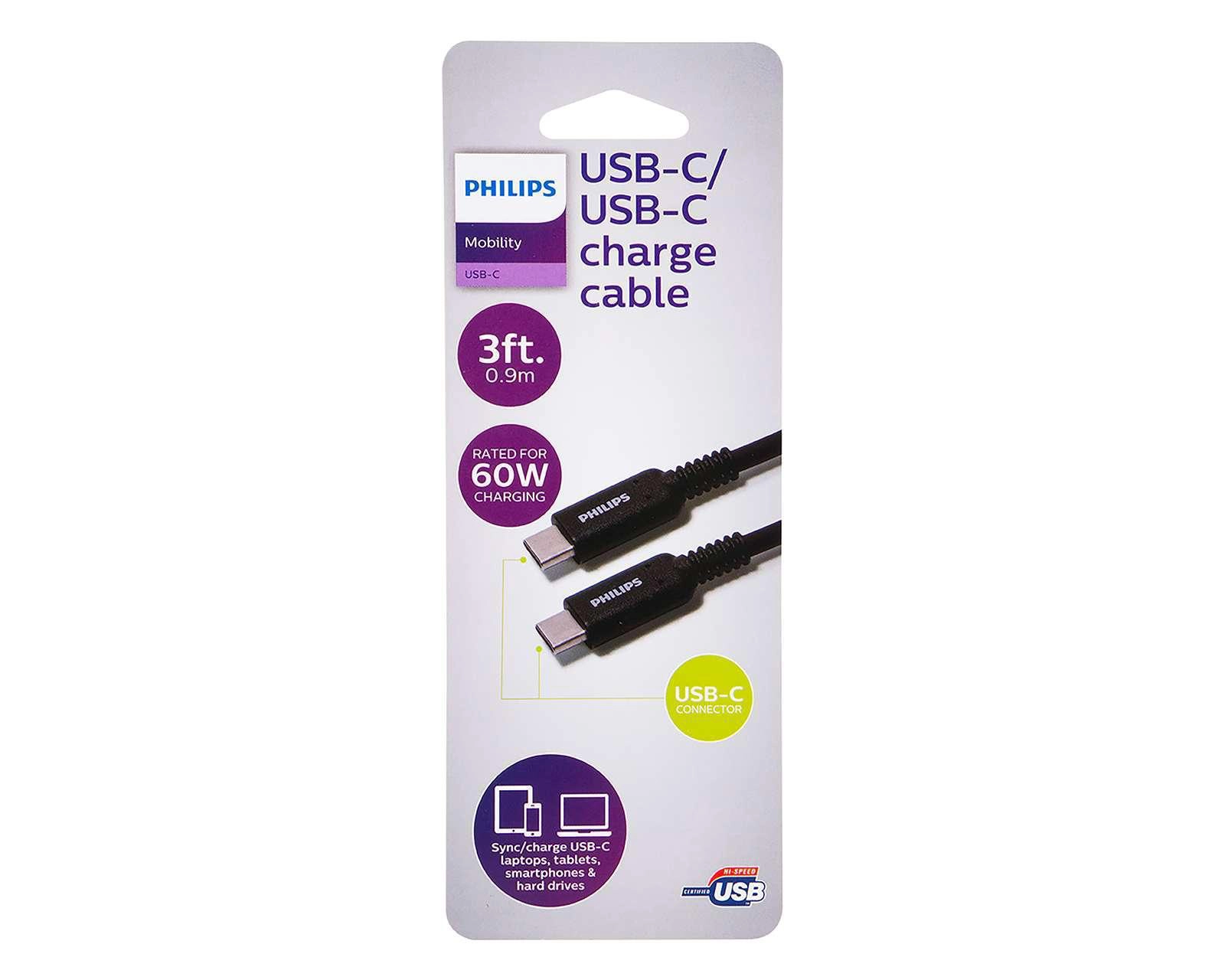 Foto 4 pulgar | Cable Philips Tipo USB-C de 1 Metro