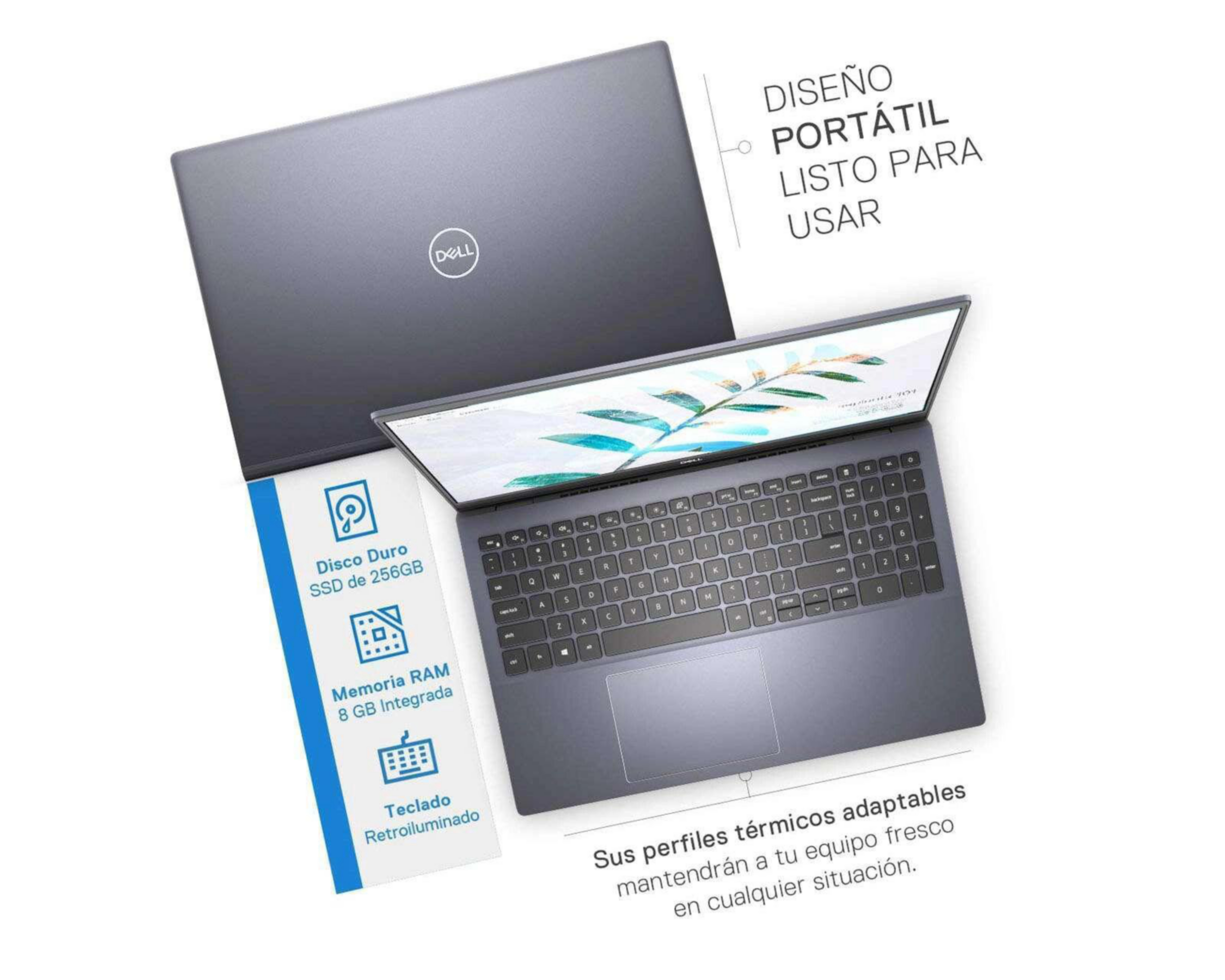 Foto 4 pulgar | Laptop Dell I5502 I58256RRW10S 5 15.6" Windows 10 Intel Core i5 8 GB RAM 256 GB SSD Gris