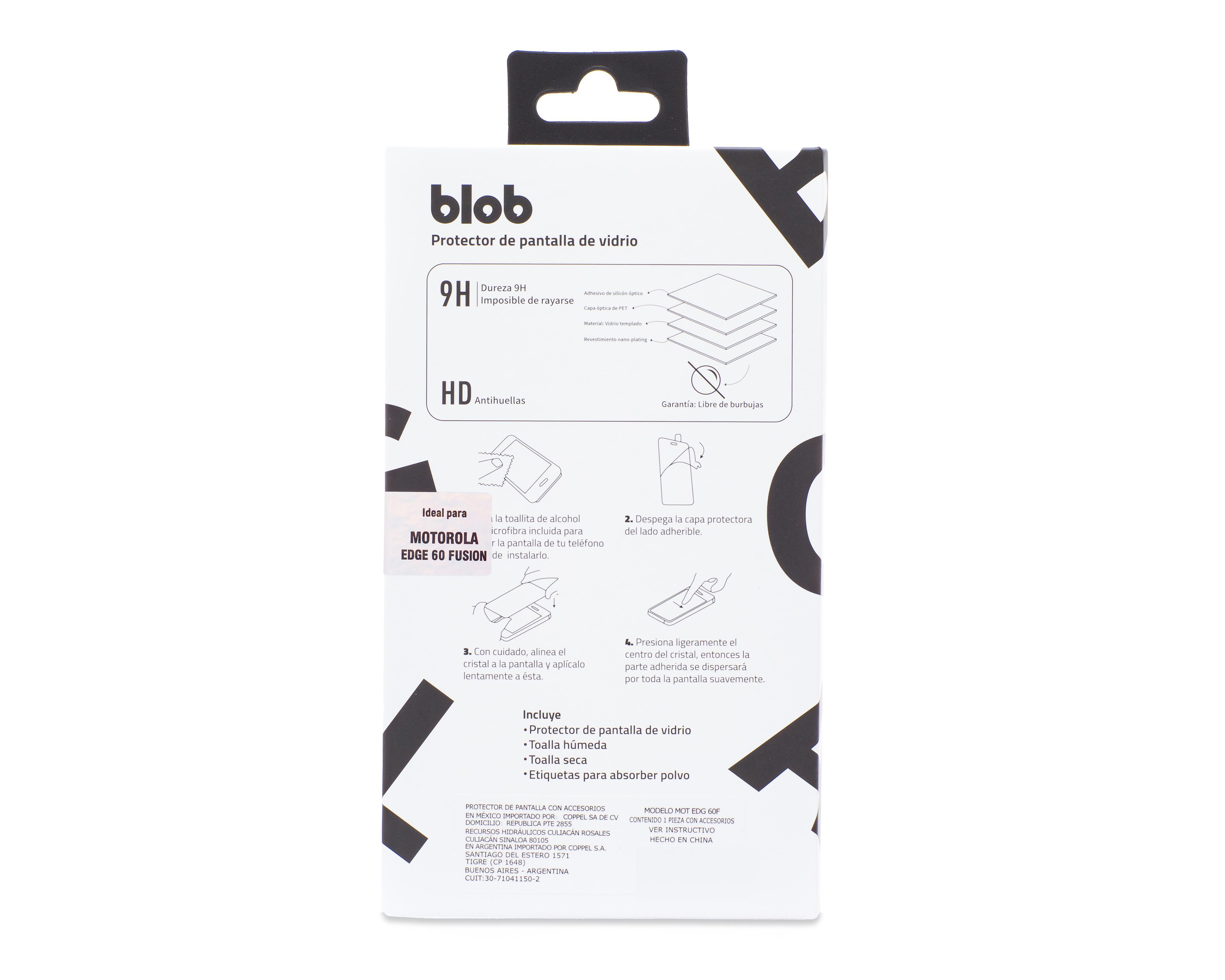 Foto 2 | Protector de Pantalla de Vidrio Templado Blob para Motorola Edge 60 Fusion