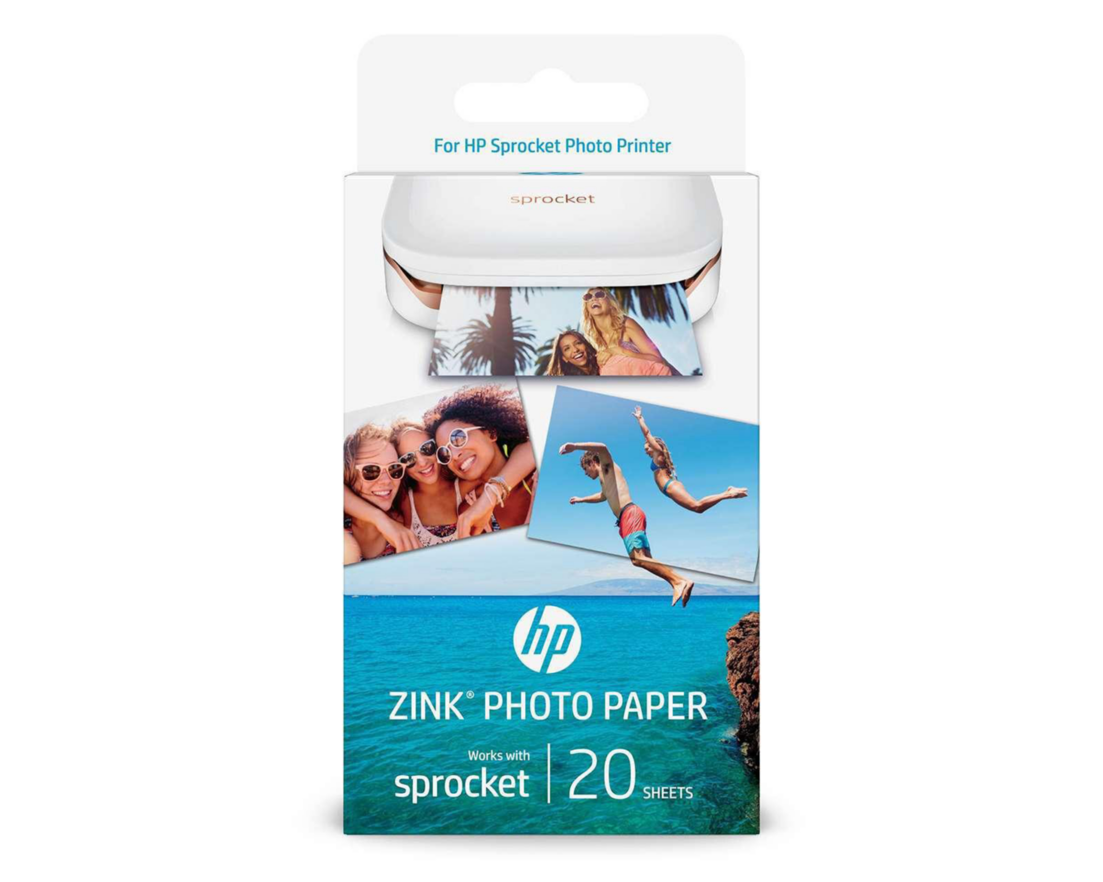 Papel Fotográfico HP Sprocket Zink con 20 Hojas