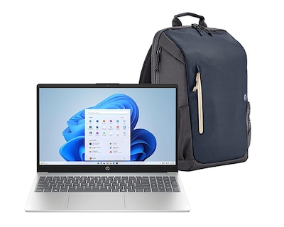 Foto 1 | Laptop HP 15-FC0212LA 15.6 Pulgadas Windows 11 Home AMD Athlon 8GB RAM 512 GB SSD Azul con Mochila