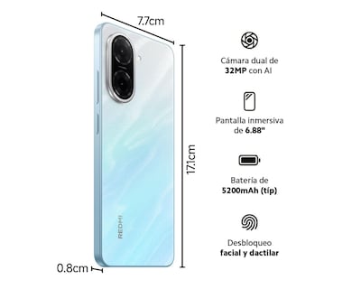 Foto 10 | Celular Xiaomi Redmi A5 Liberado 64 GB Azul