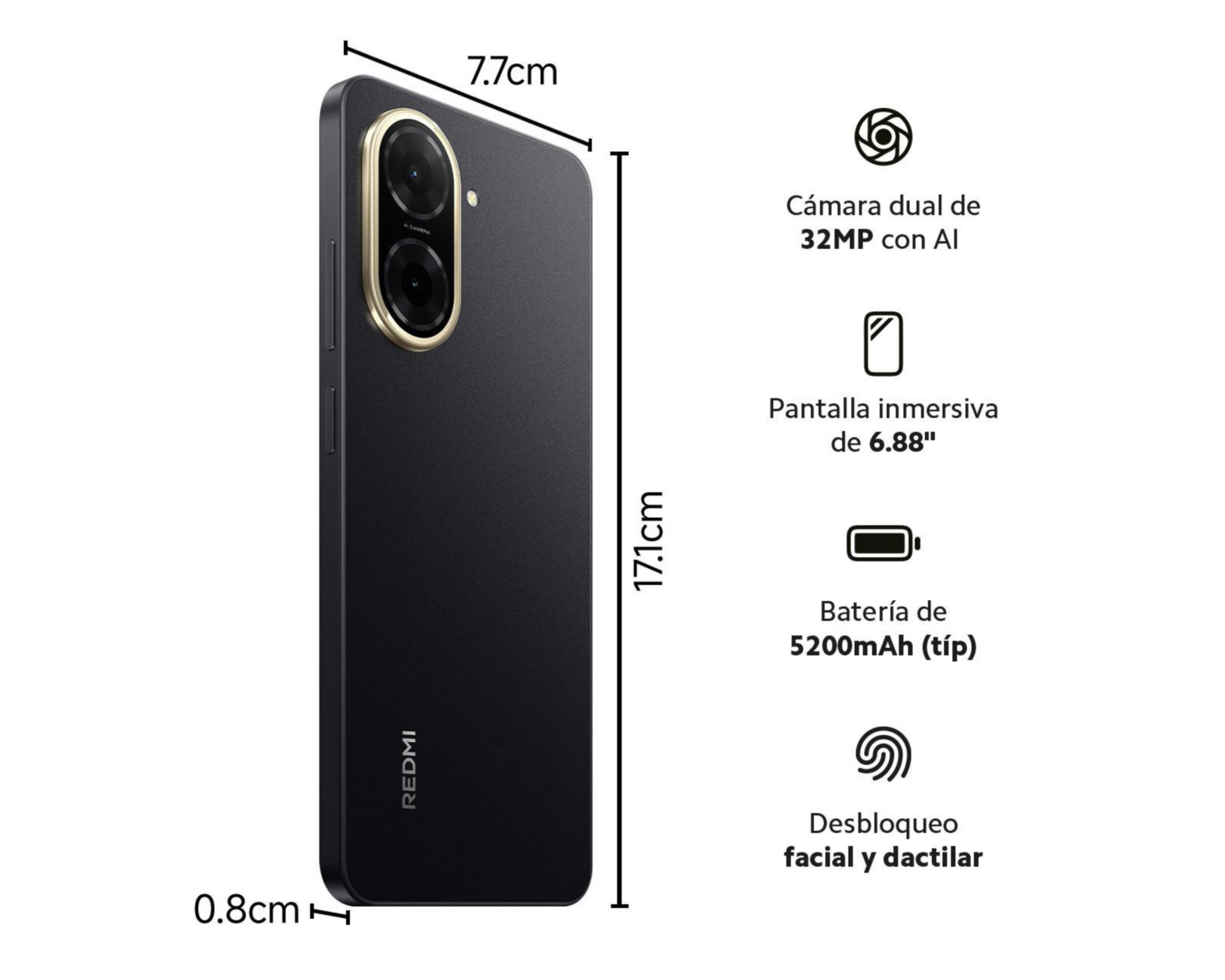 Foto 11 pulgar | Celular Xiaomi Redmi A5 Liberado 64 GB Negro